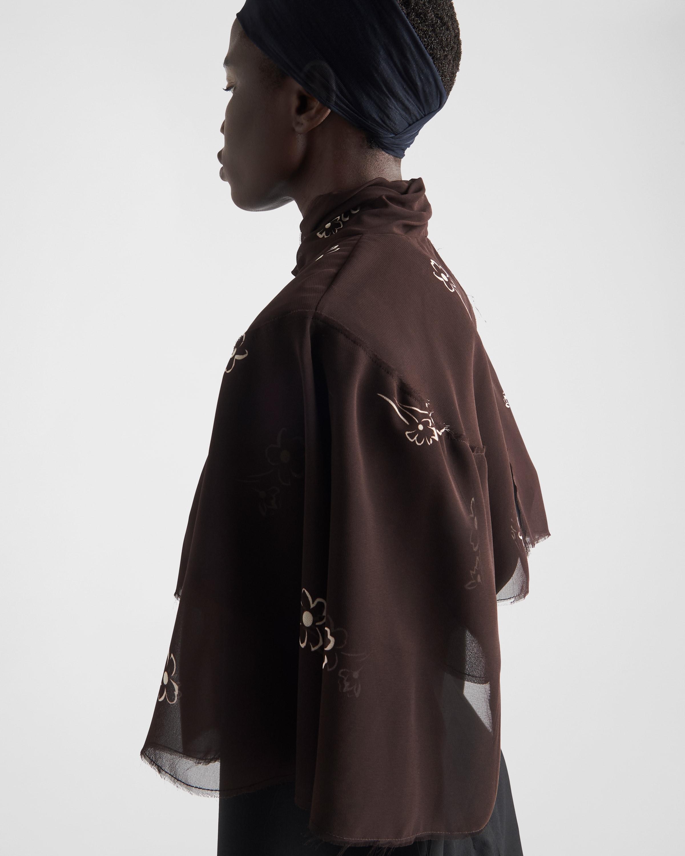 Prada Print Georgette Cape | Lyst