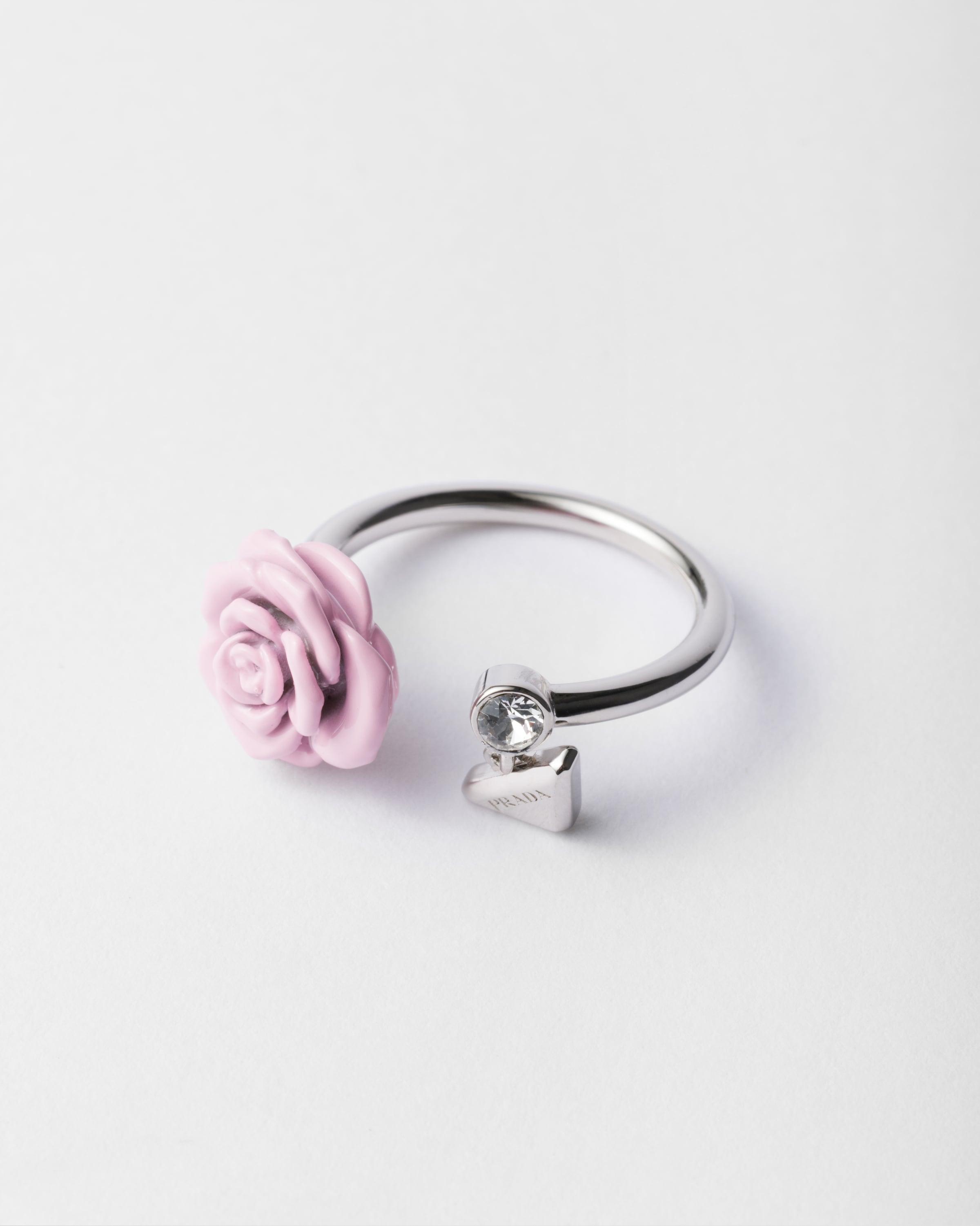 Prada Enamelled Metal Ring in Pink | Lyst