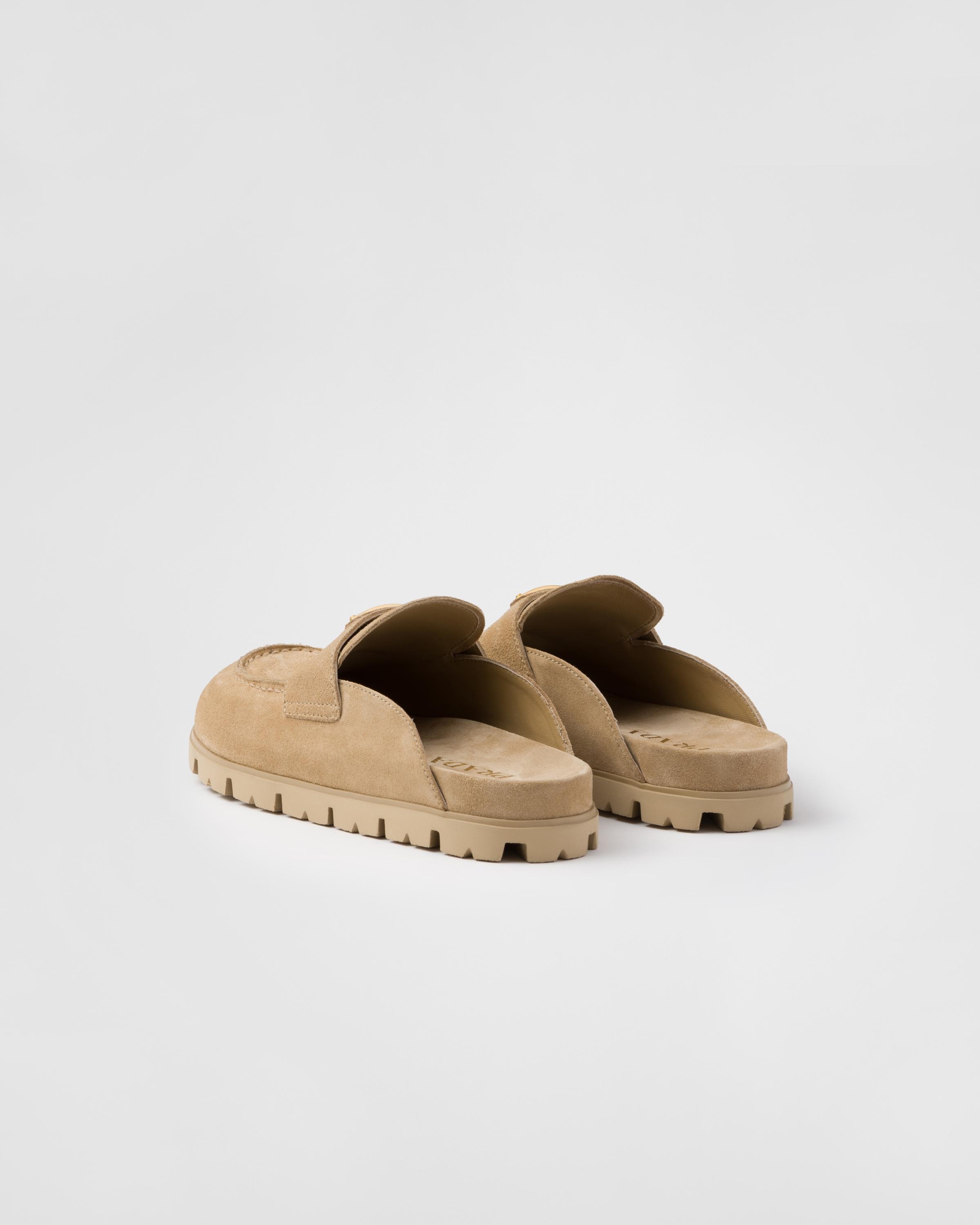 Prada Suede Sabots in White | Lyst