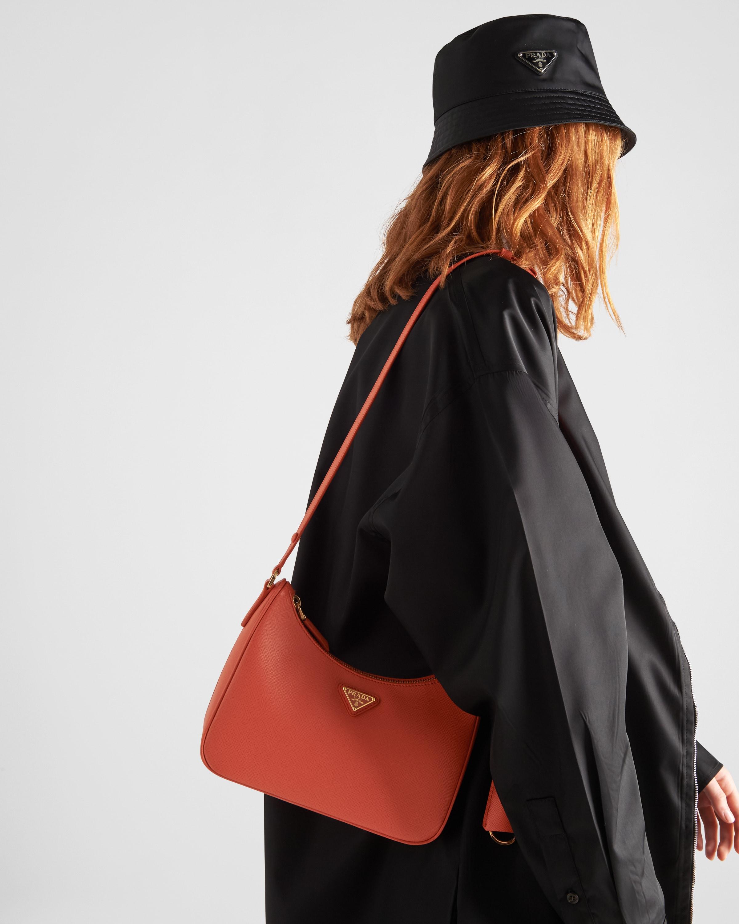 Black/fiery Red Prada Double Saffiano Leather Mini Bag, PRADA in 2023