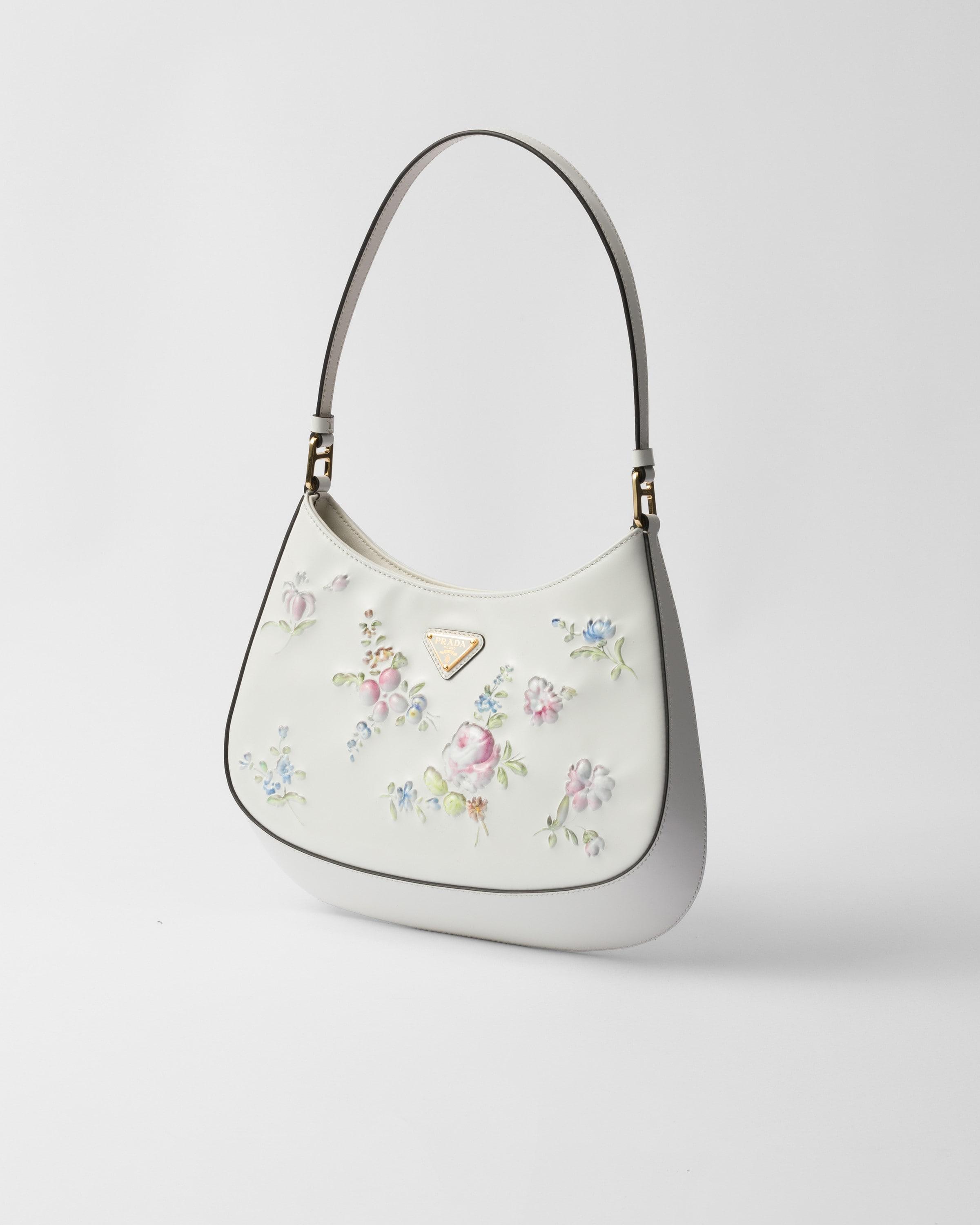 Prada Cleo Printed Brushed Leather Shoulder Bag in White Lyst UK