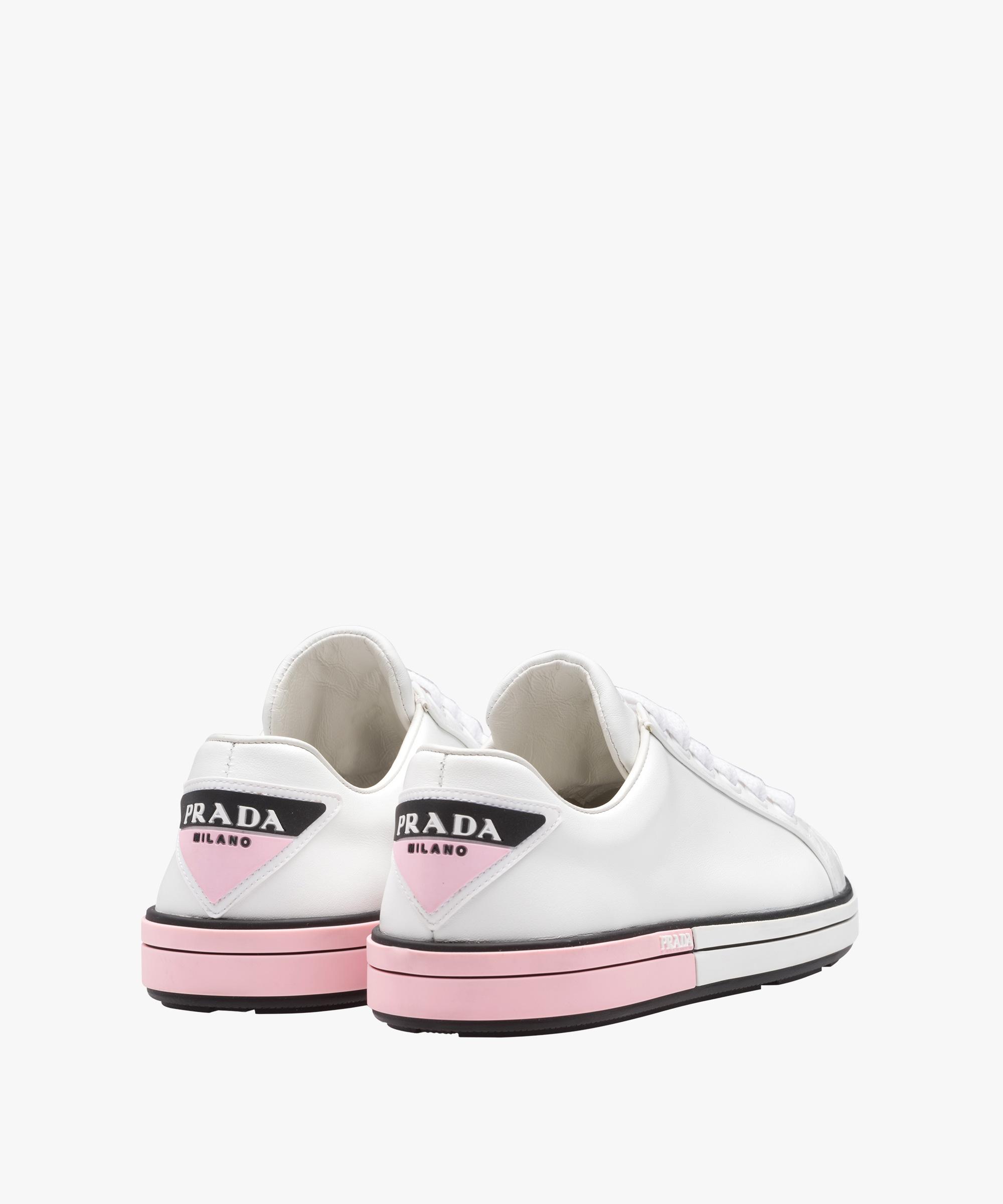 Prada Calf Leather Sneakers in White+Pink (White) - Lyst