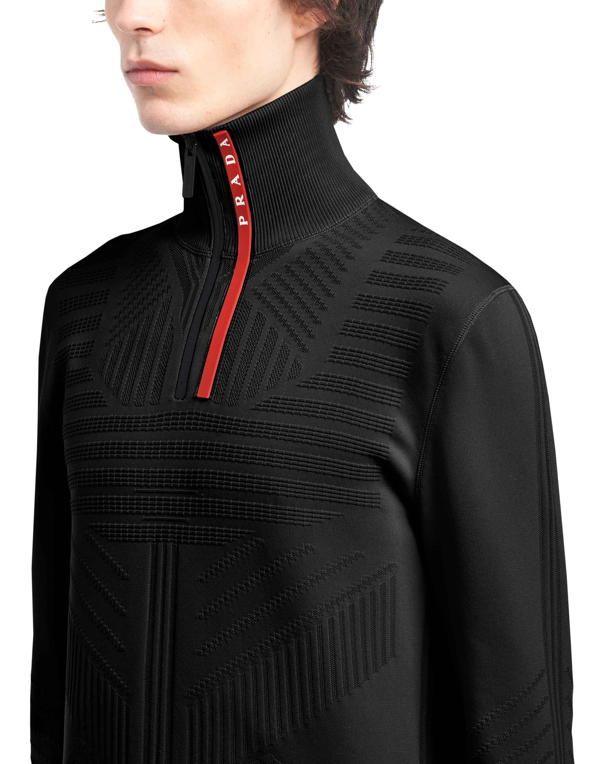 Prada Techno Knit Turtleneck in Black for Men | Lyst UK