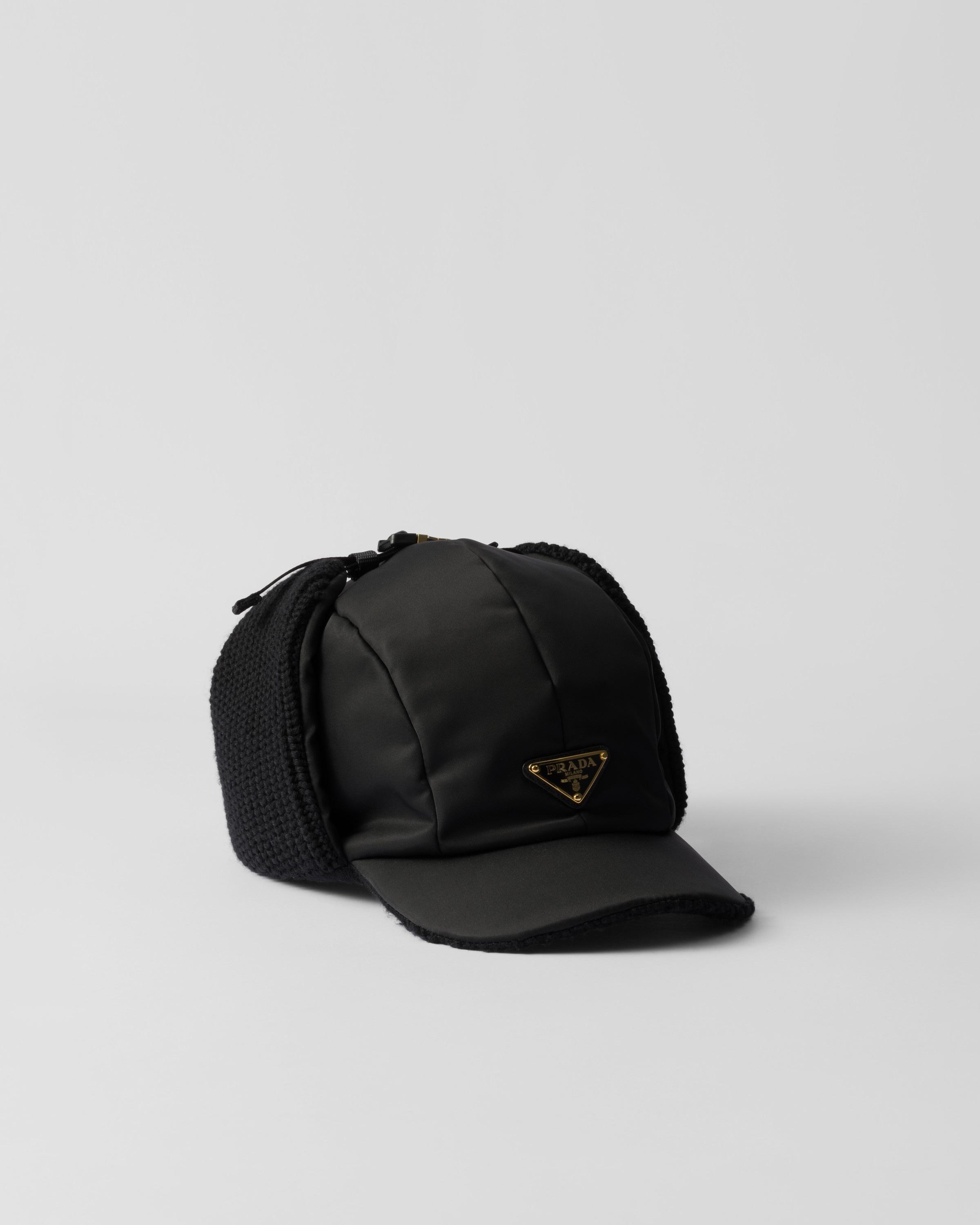 Prada Re Nylon And Wool Trapper Hat in Black Lyst UK