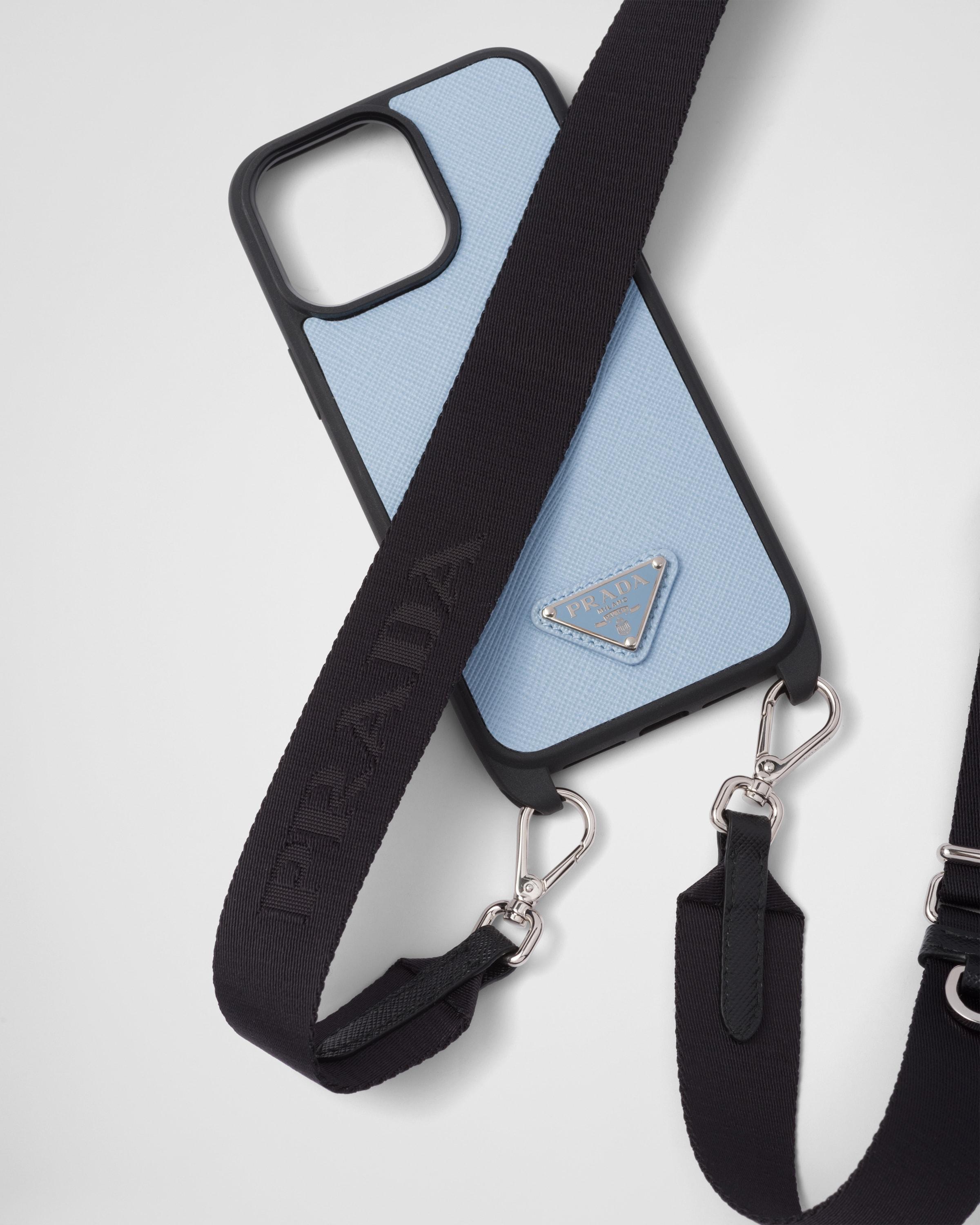Pro Max Prada Phone Strap Prada Saffiano Leather Cover For Iphone