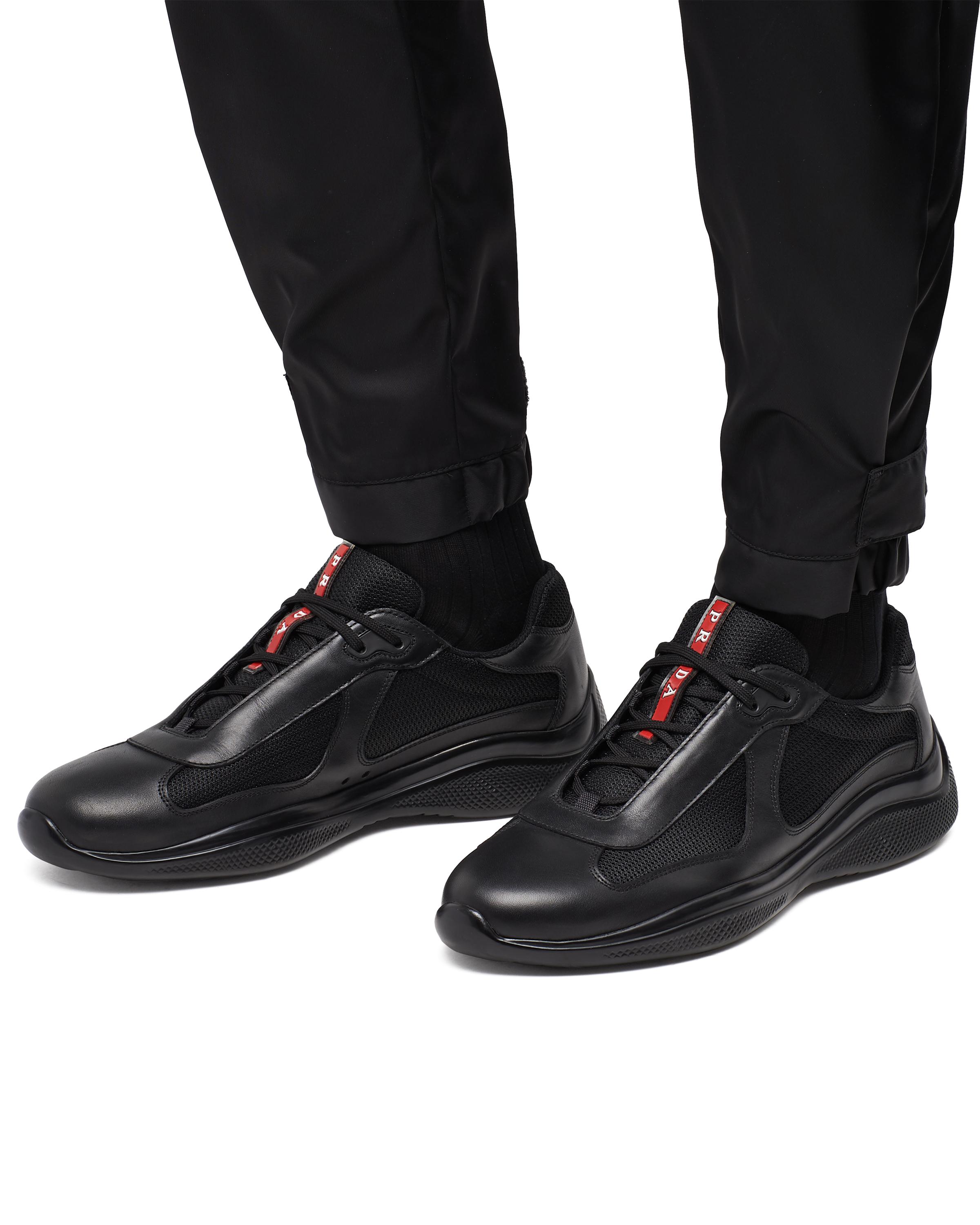 prada leather and technical fabric sneakers