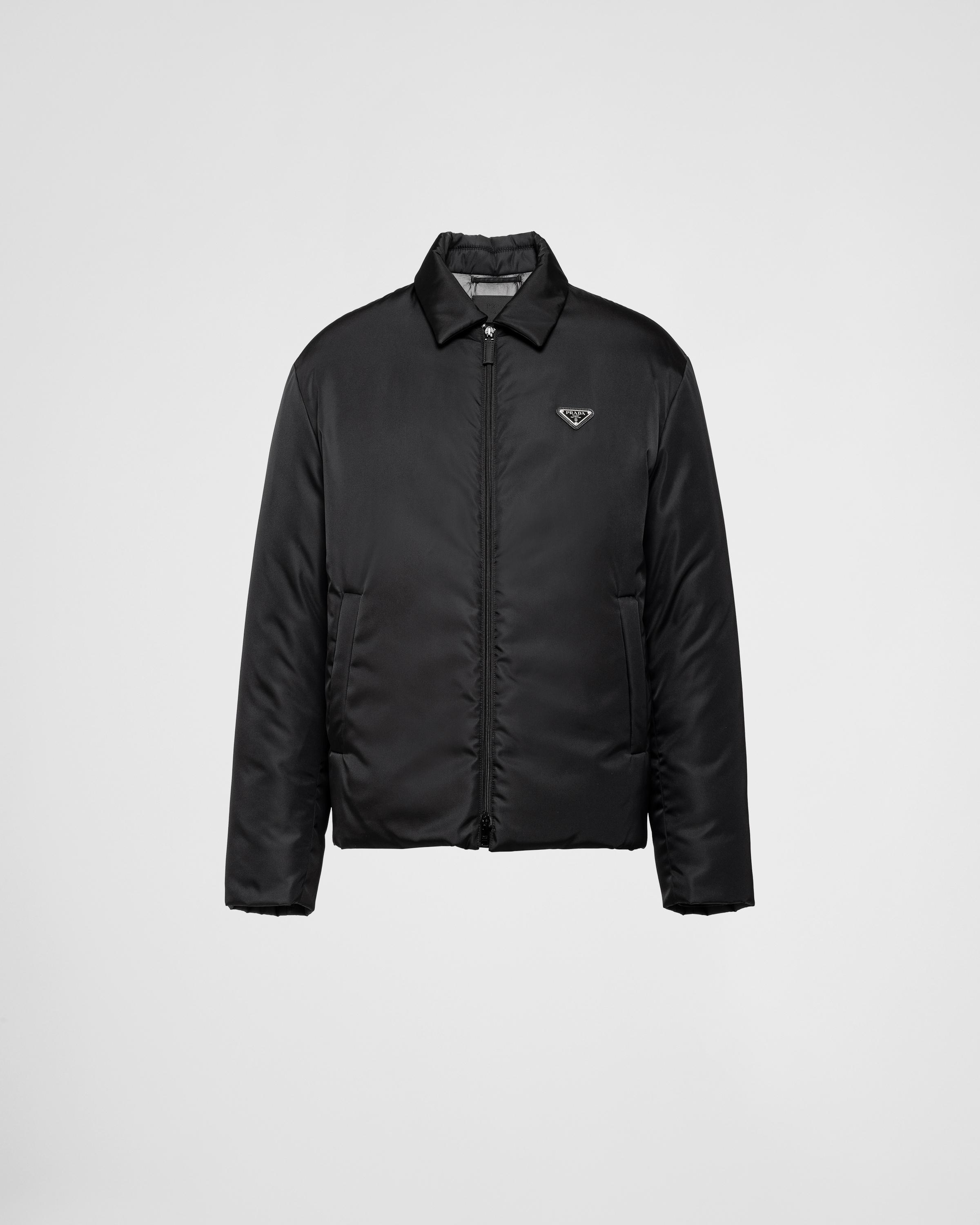 Prada Re-Nylon Cropped Down Jacket in Black for Men | Lyst