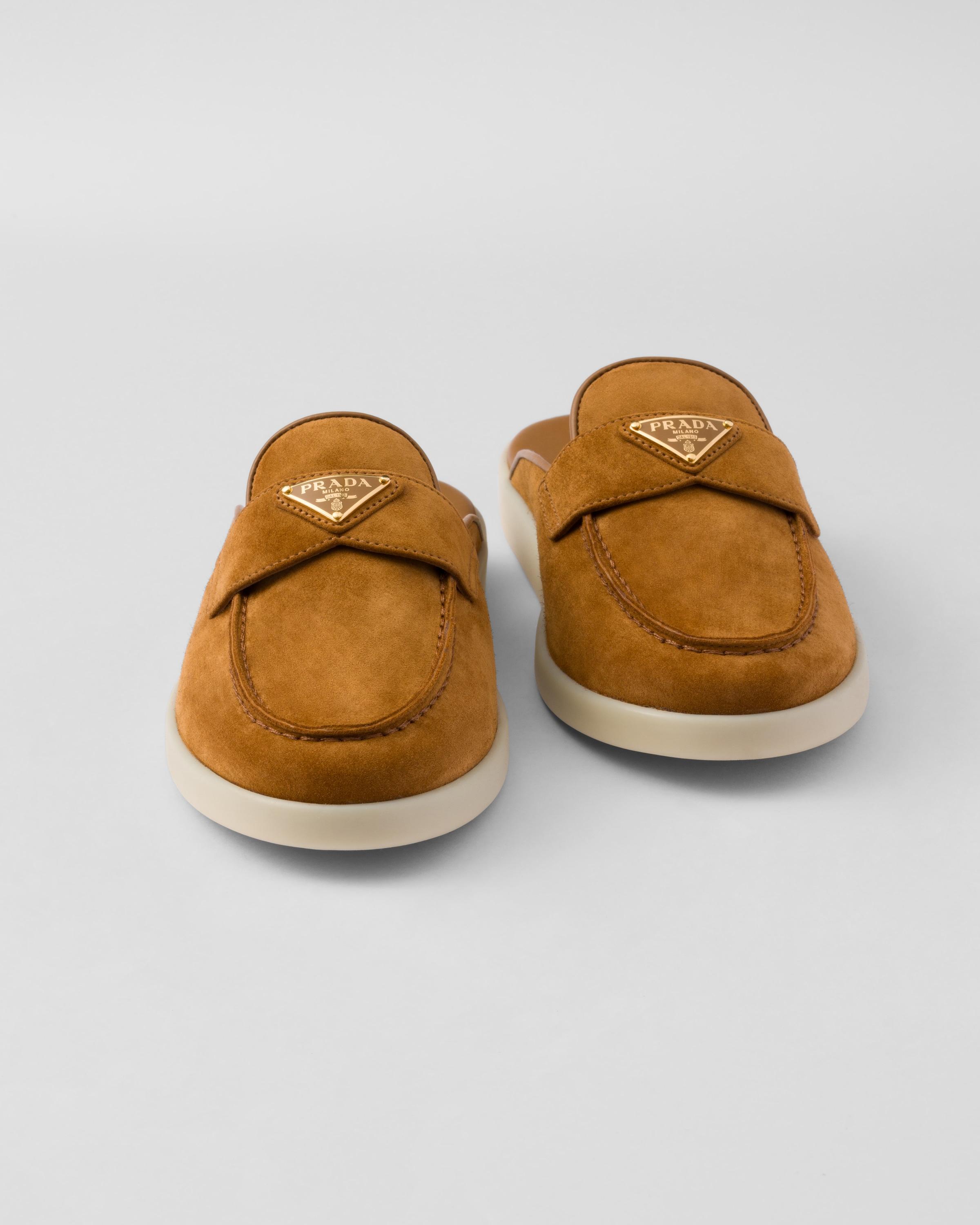 Prada Suede Mules | Lyst