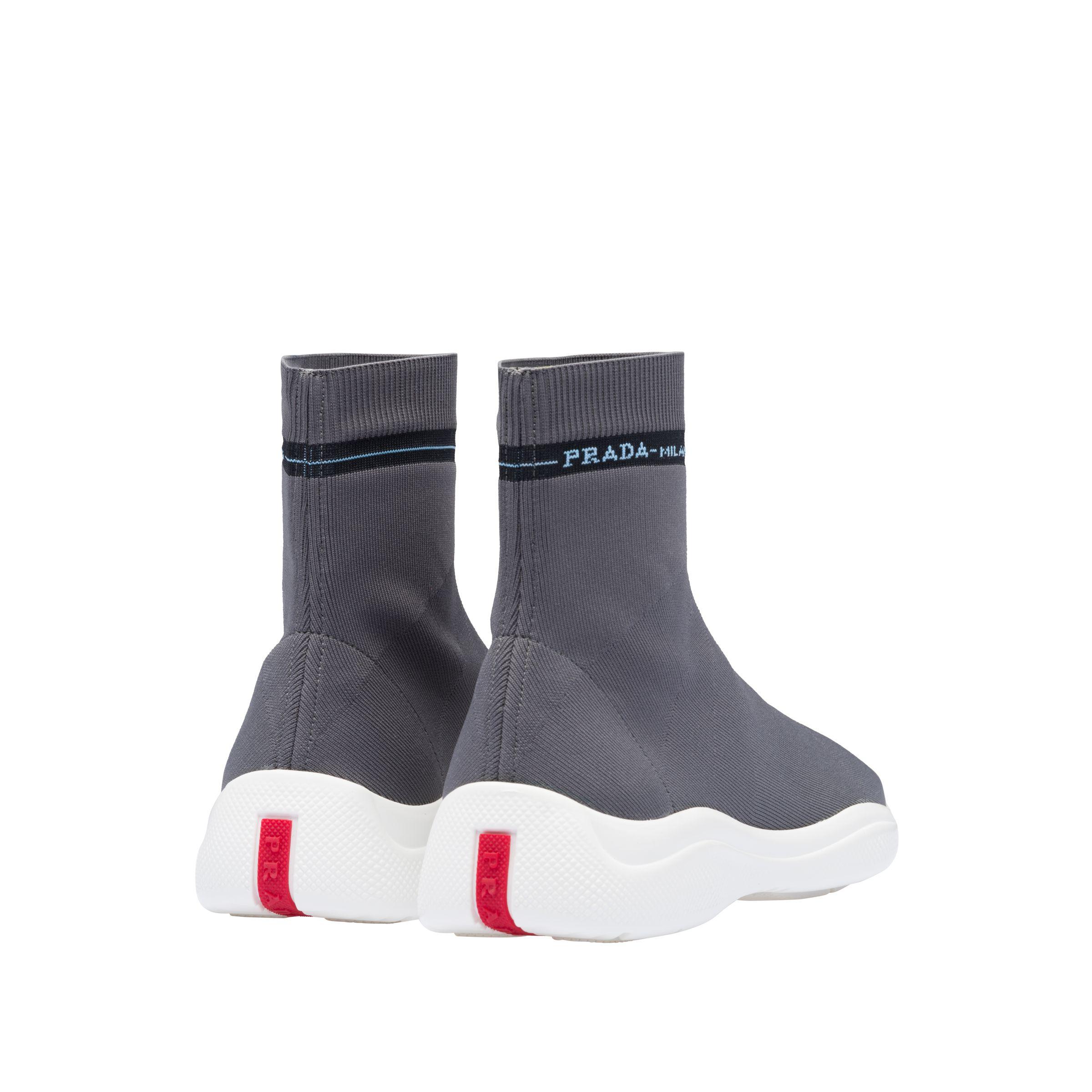 Prada Rubber Sock Sneakers in Grey (Gray) - Lyst