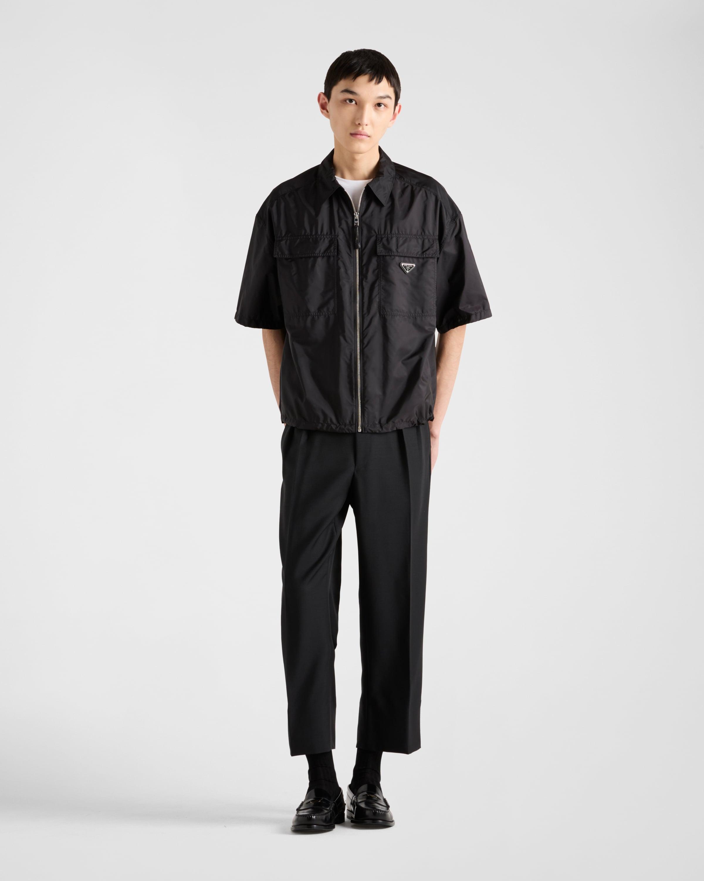 Prada Re-Nylon Zip-Up Shirt in Black for Men | Lyst