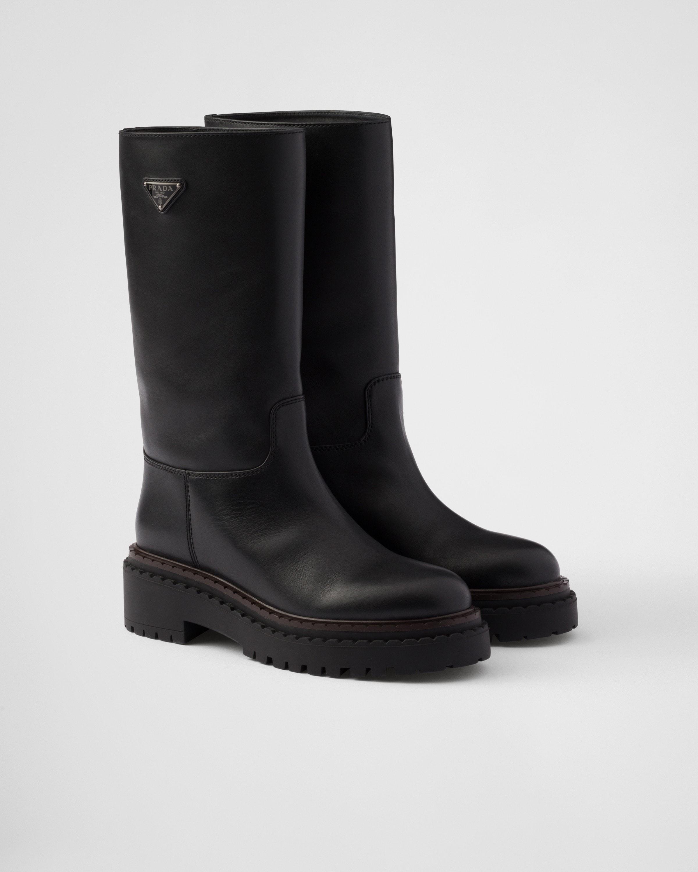 Prada Leather Boots in Black Lyst UK