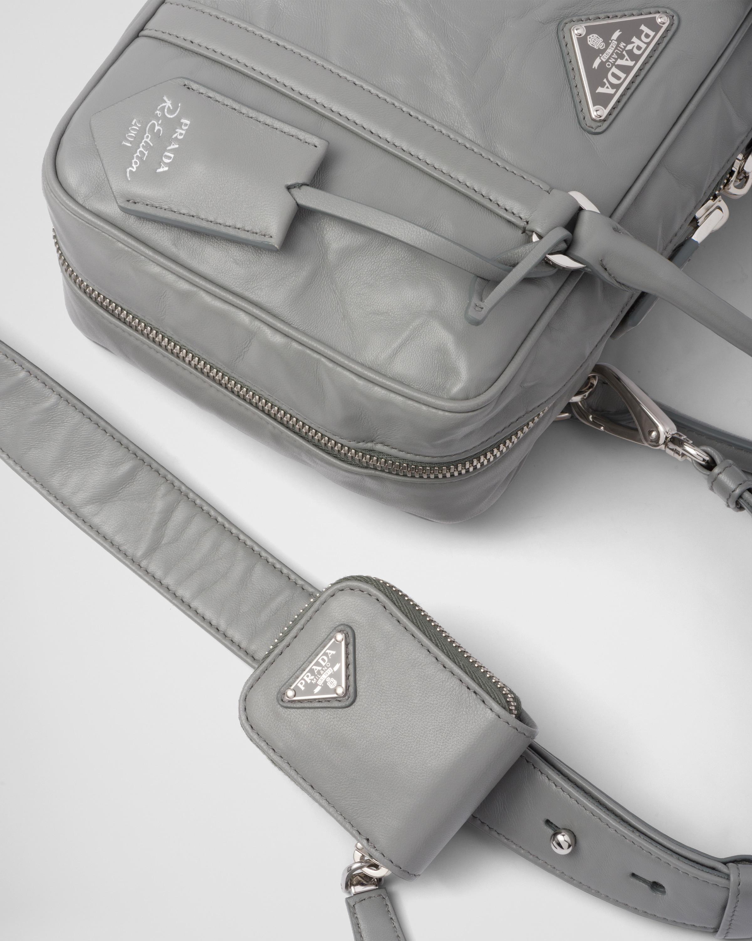 Prada Medium Antique Nappa Leather Top Handle Bag in Gray