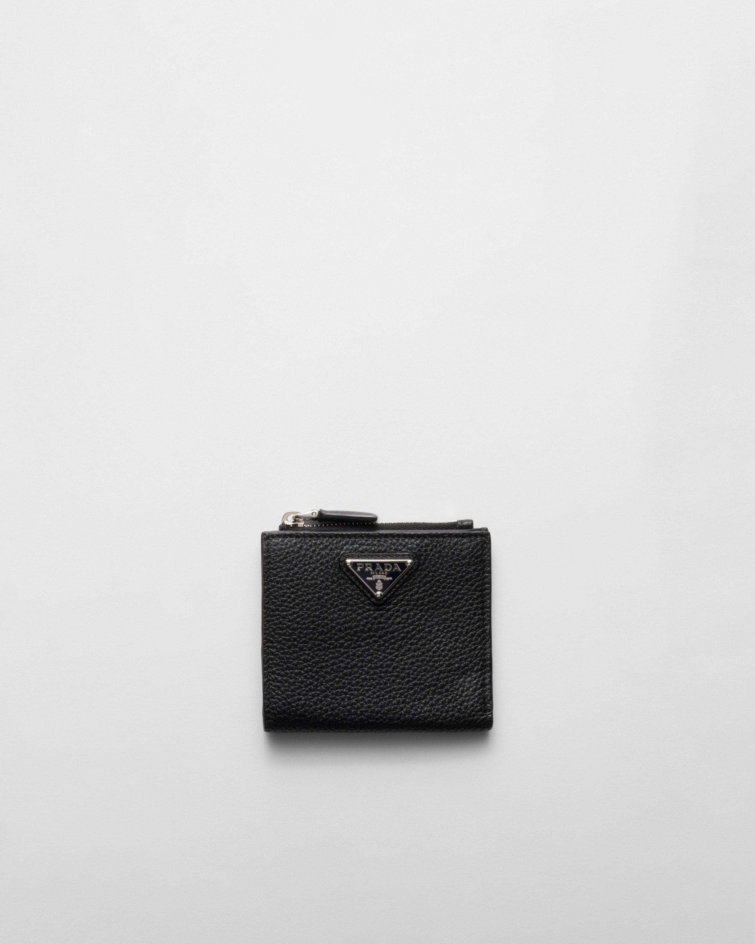 Prada Small Leather Wallet in Black for Men Lyst UK
