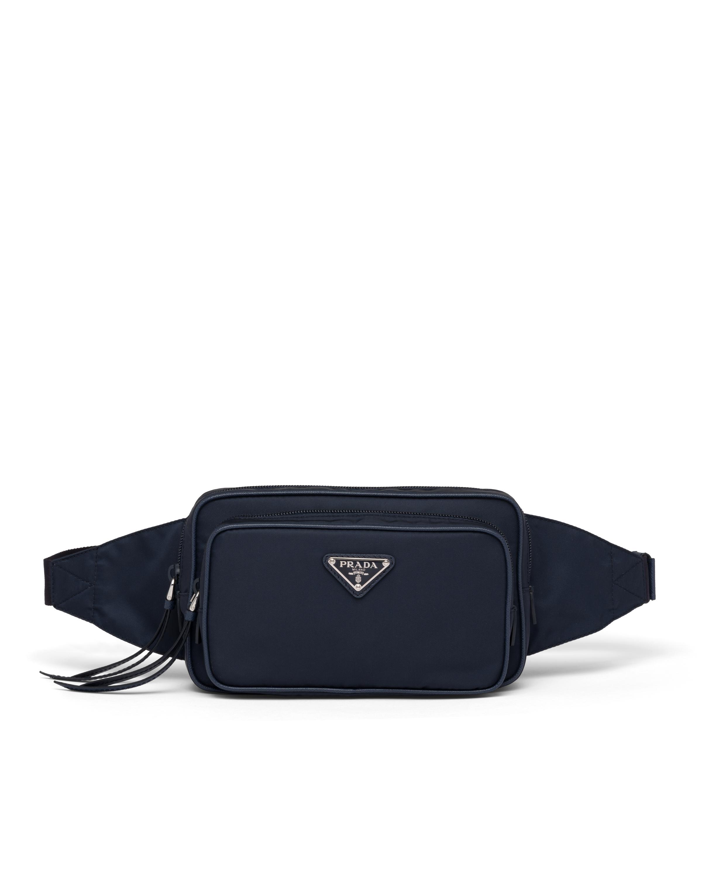 Prada Fabric And Leather Belt Bag in Blue | Lyst