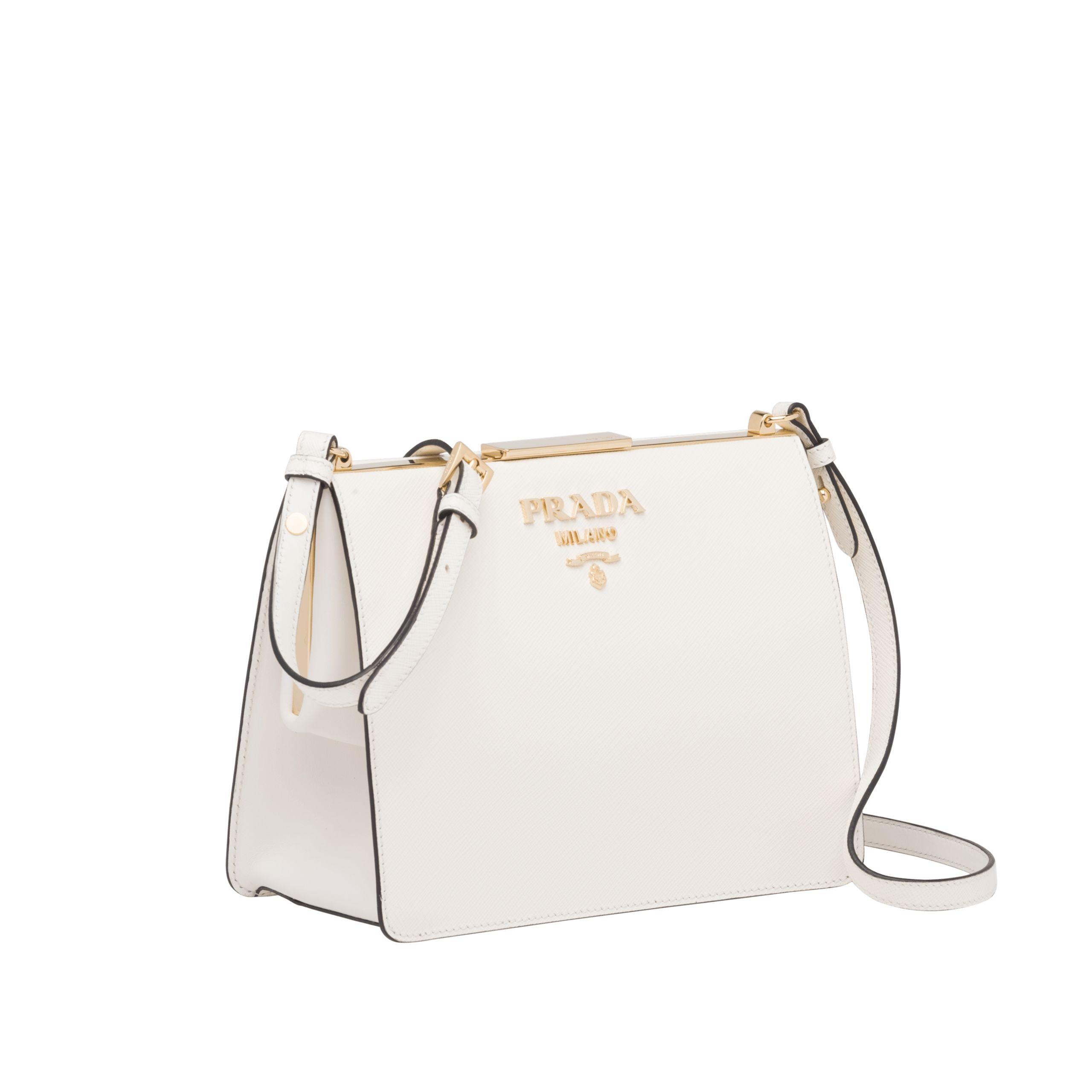 prada light frame saffiano leather bag