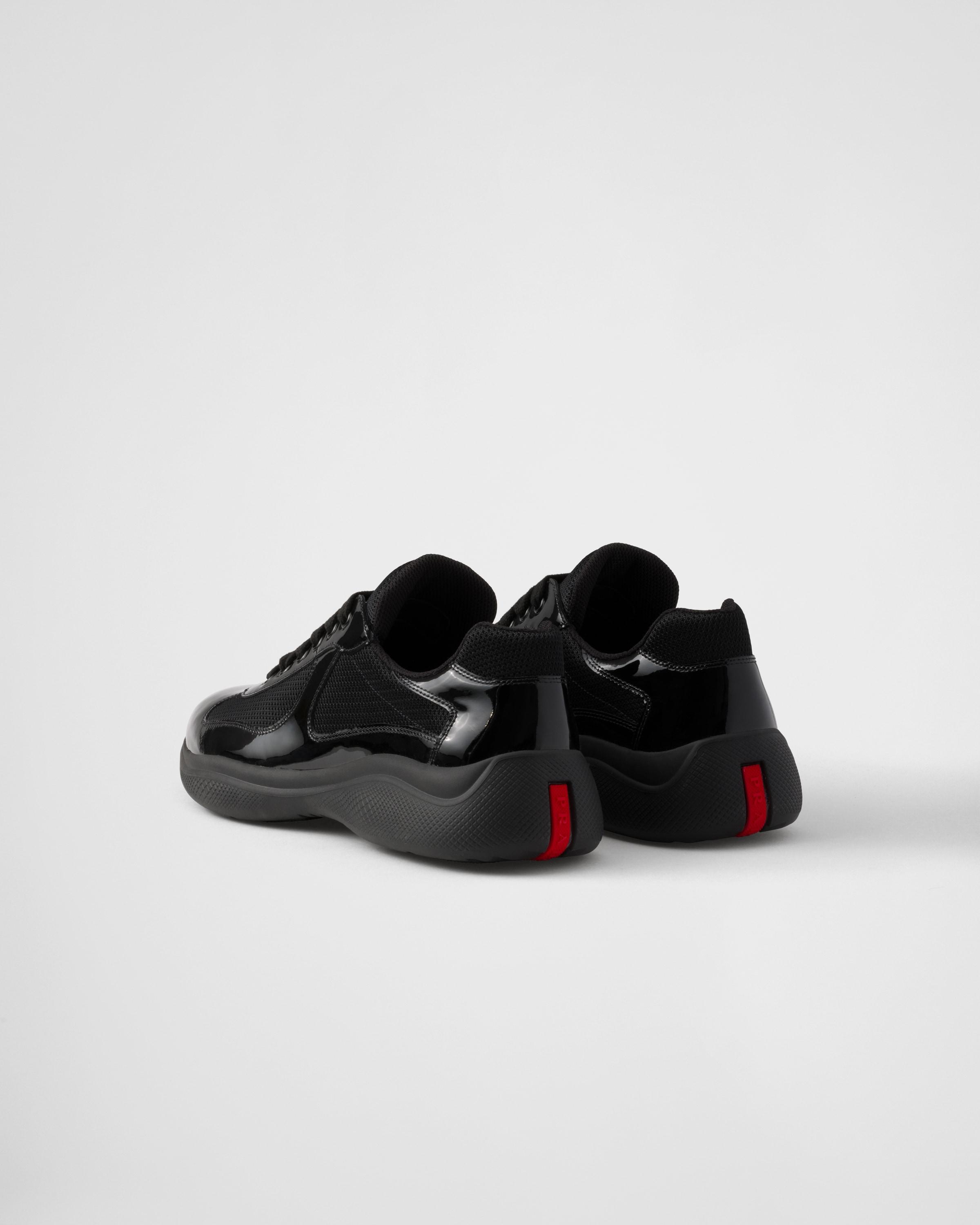 Prada technical mesh and leather sneakers hotsell