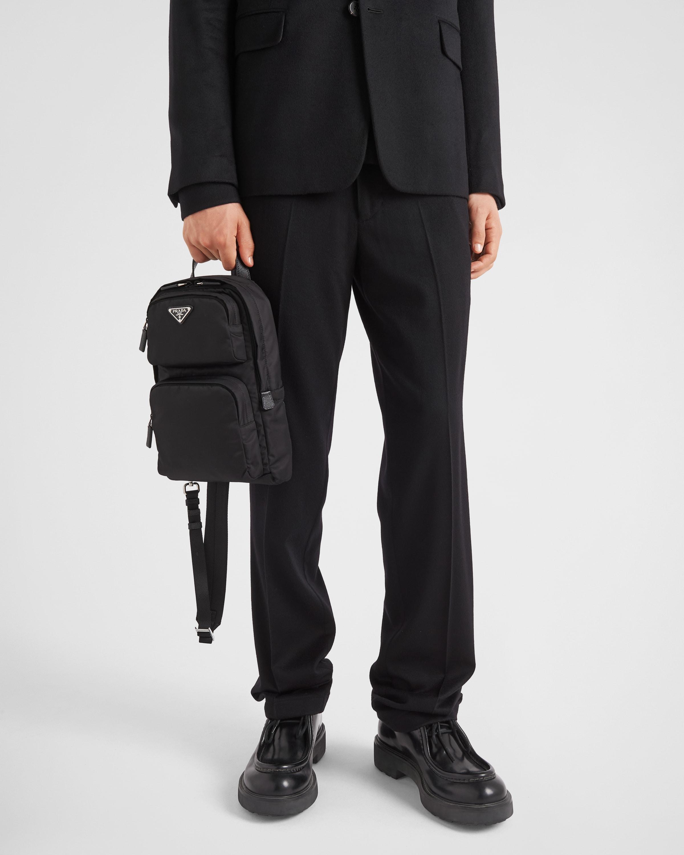 Prada nylon and saffiano leather backpack sale