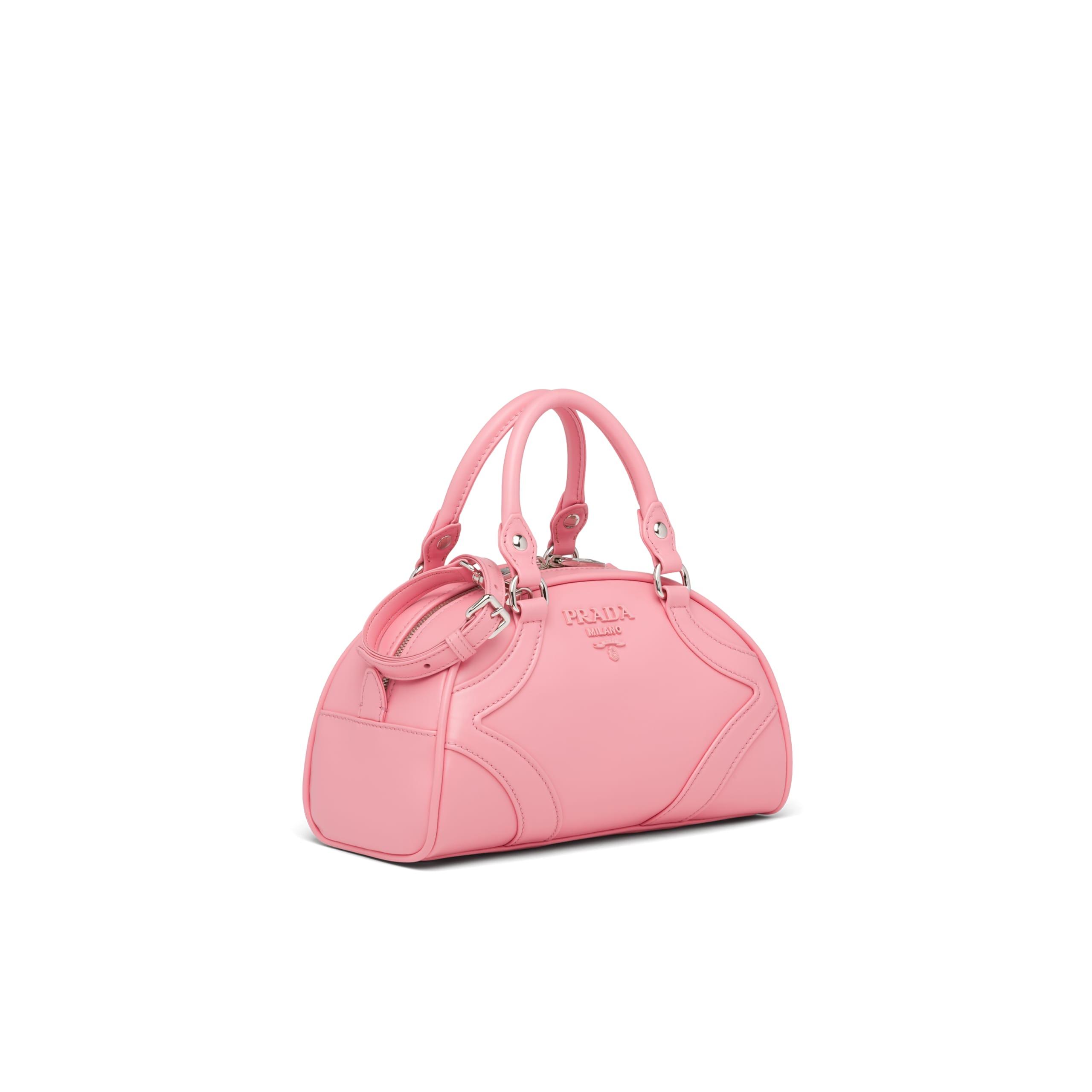 Prada Leather Bowling Bag in Pink | Lyst