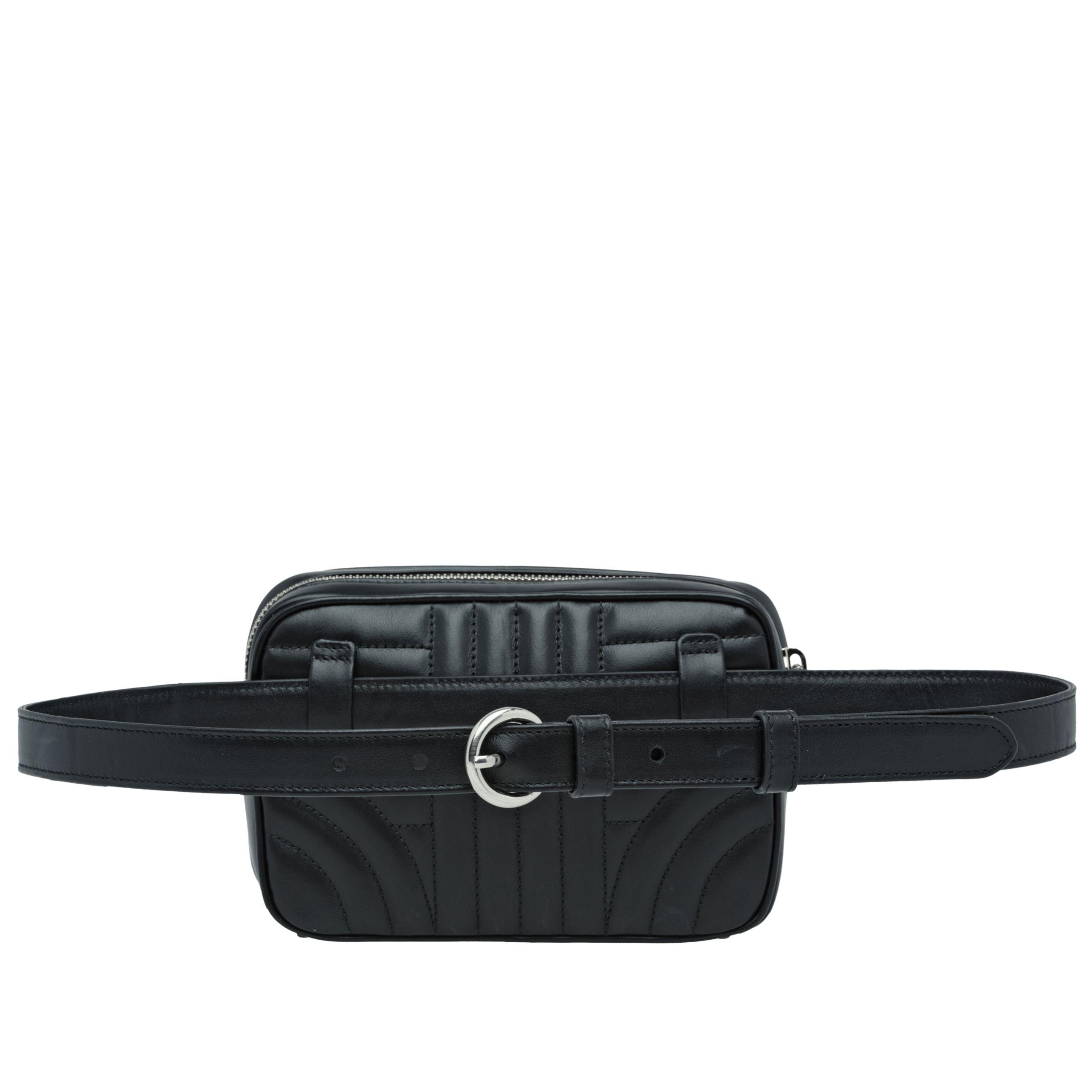 VALENTINO Free Rockstud Spike Leather Crossbody Belt Bag Black