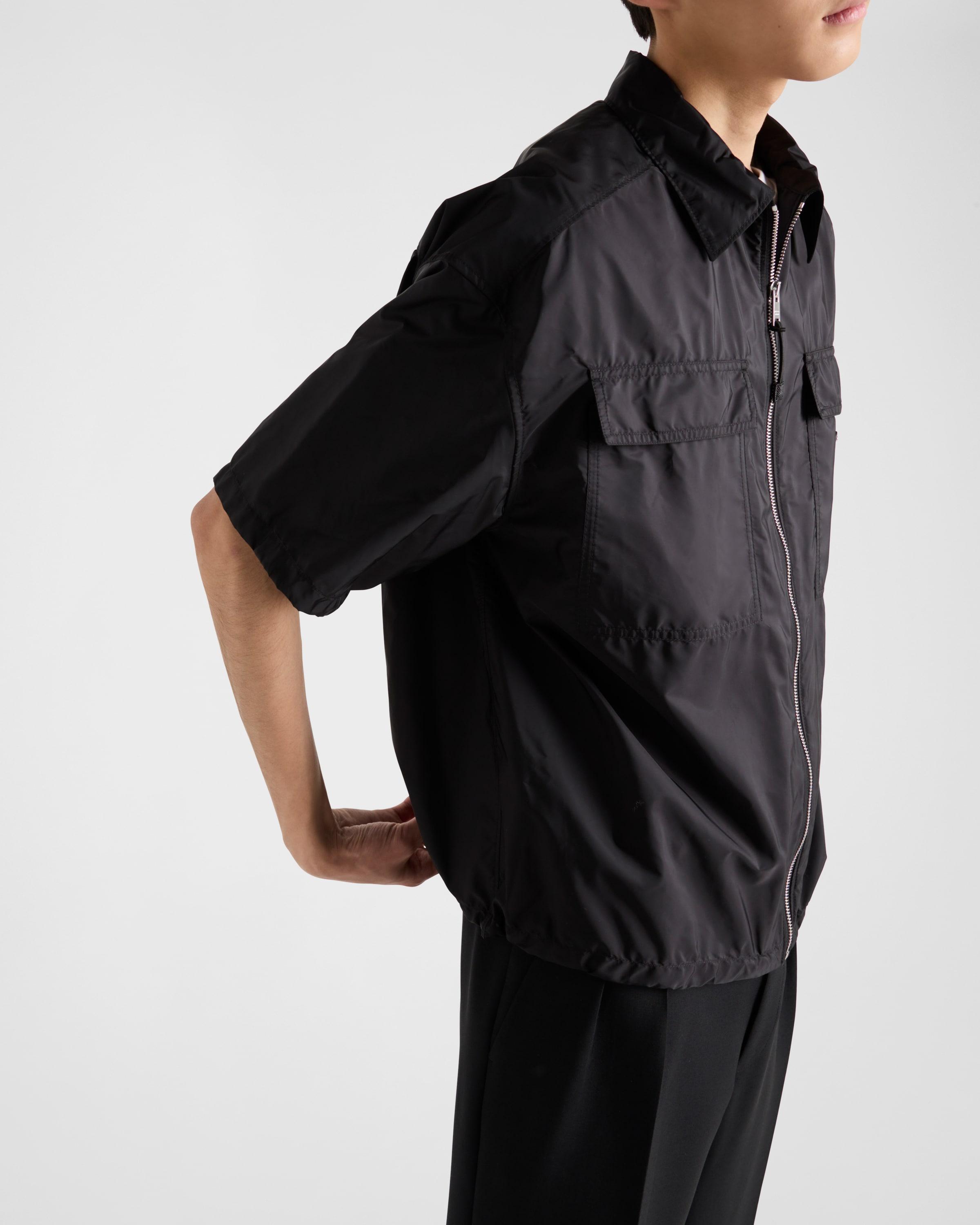 Prada Re-Nylon Zip-Up Shirt in Black for Men | Lyst