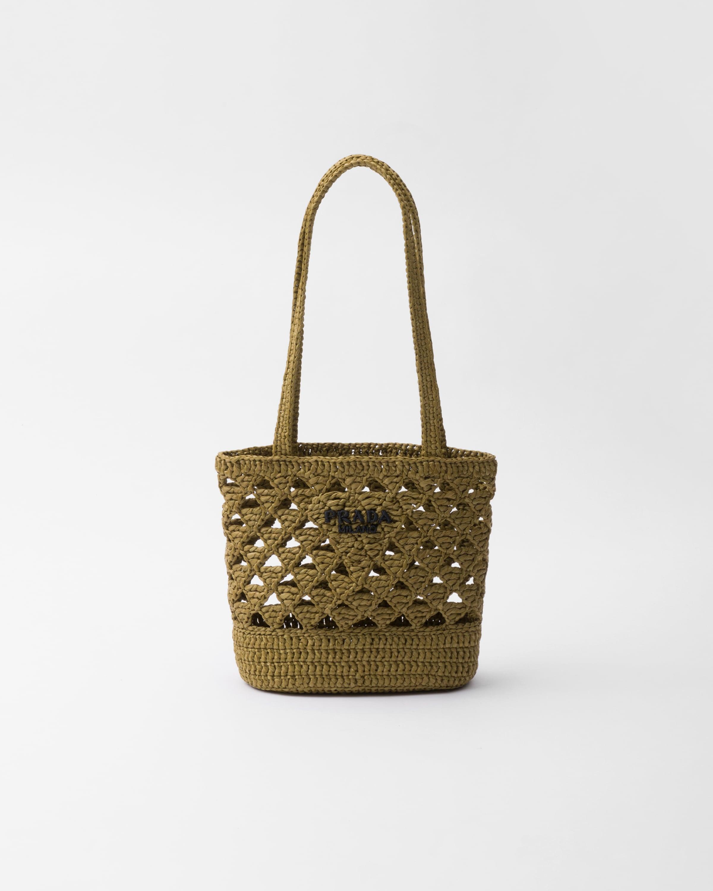 Prada Woven Fabric Crochet Tote Bag in Metallic | Lyst