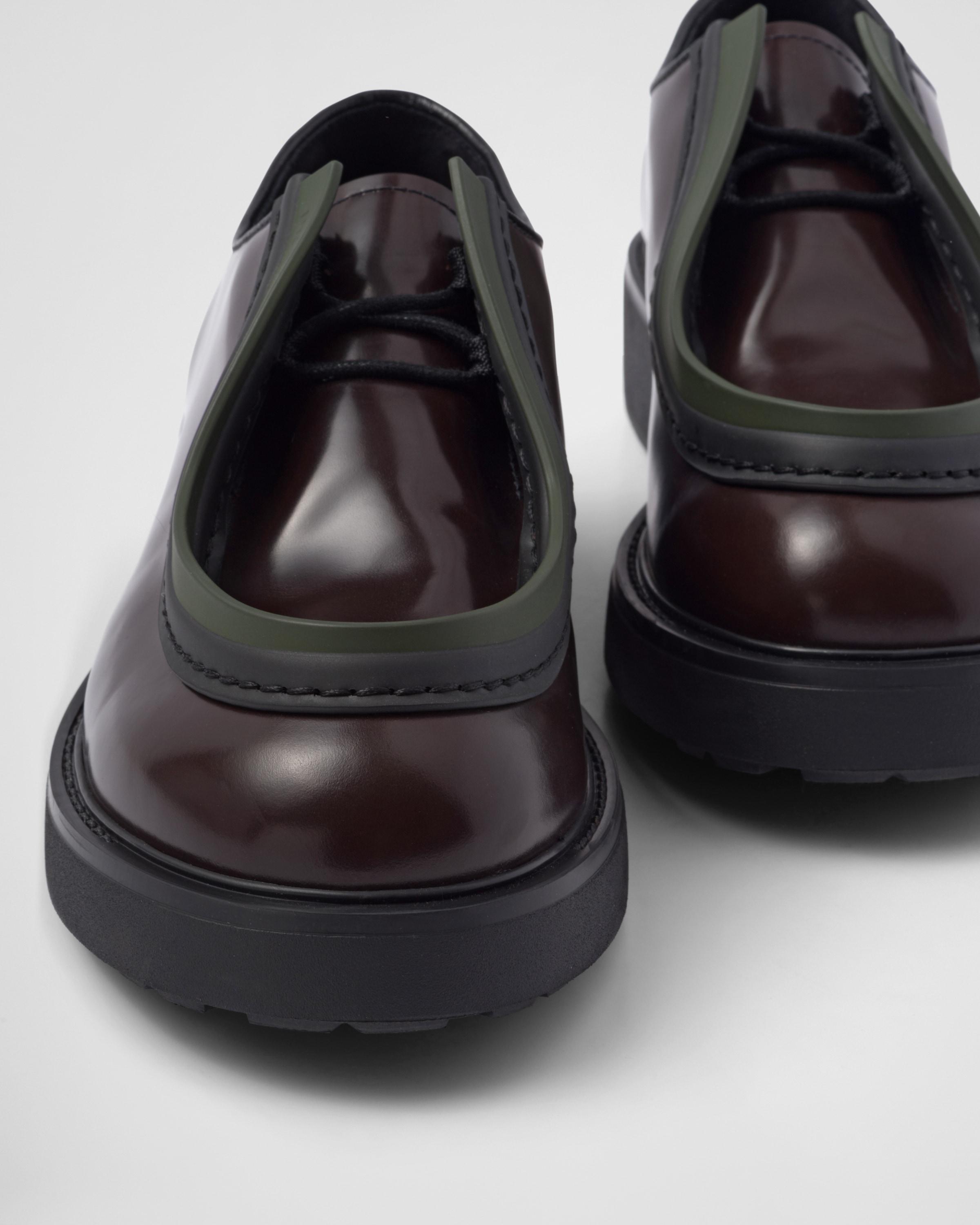 Prada Diapason Opaque Brushed Leather Lace-up Shoes in Black for