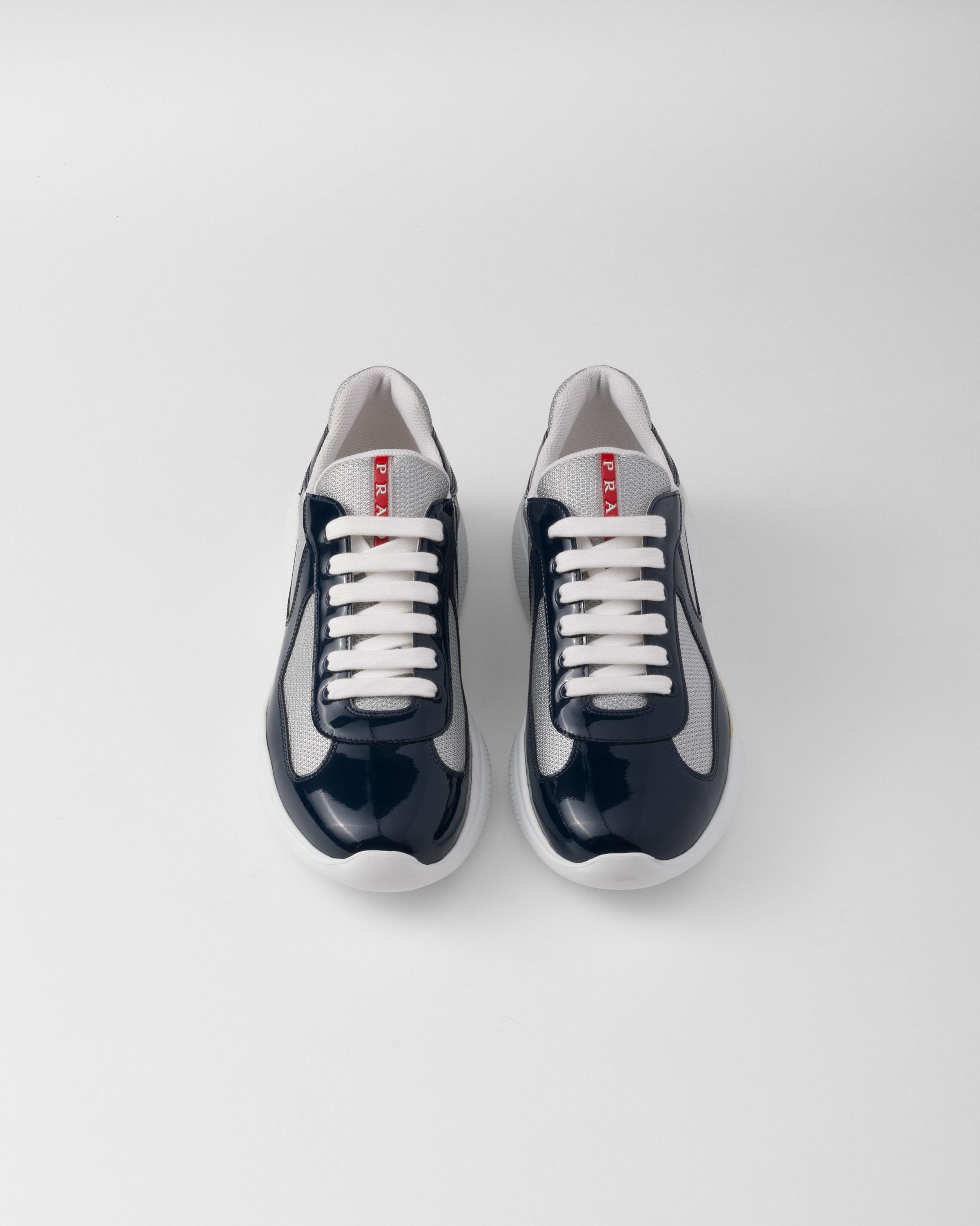 Prada Patent Leather And Technical Fabric America S Cup Sneakers in Blue for Men Lyst UK
