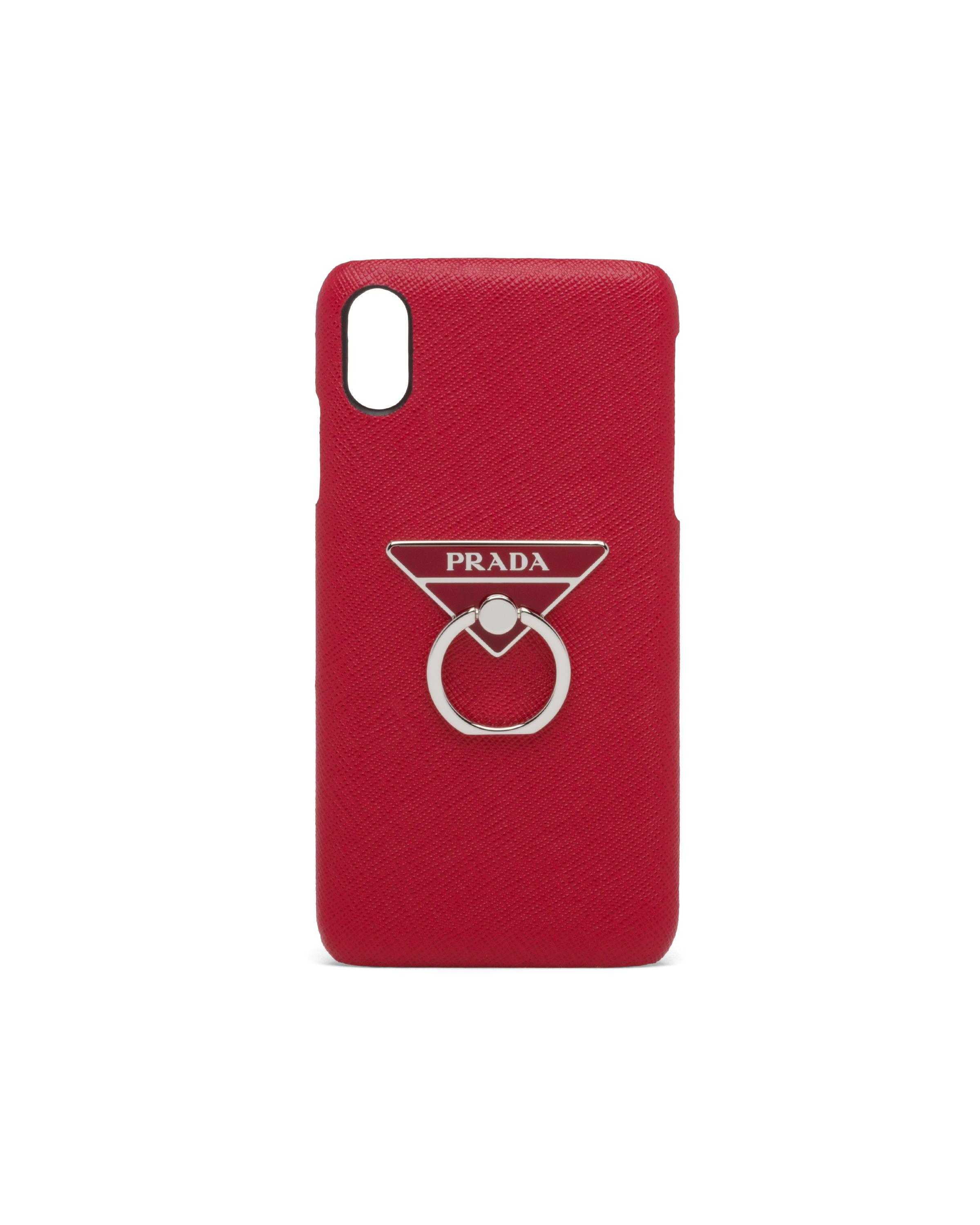 Prada Leather Saffiano Cover For Iphone Xs Max in Red | Lyst