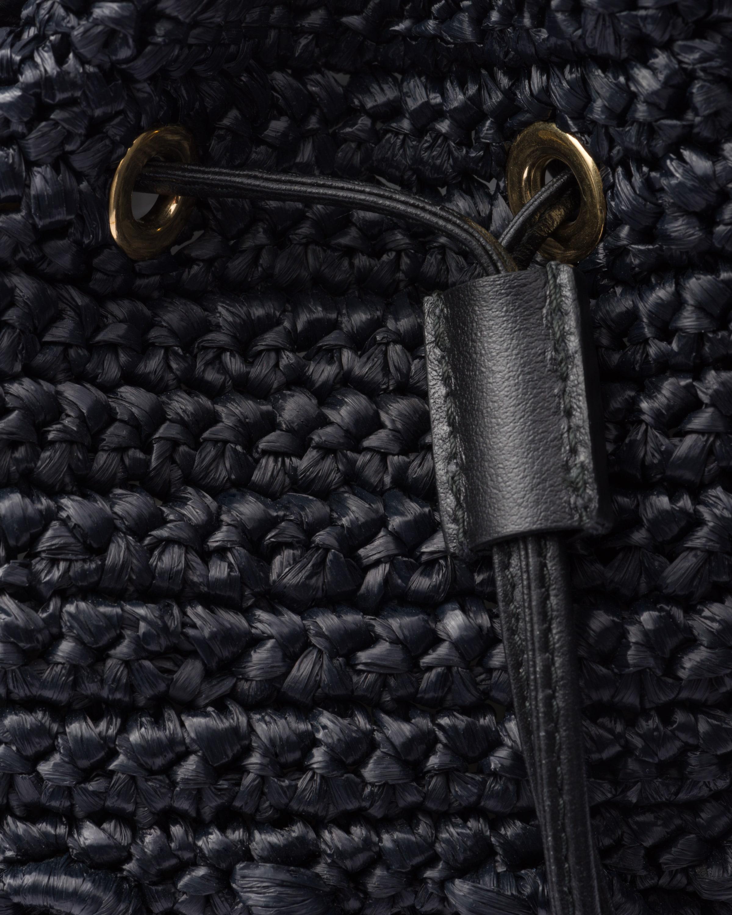 【関税&送料込】Prada Black Crochet Mini Bucket Bag Black Crochet mini bucket bag | PRADA