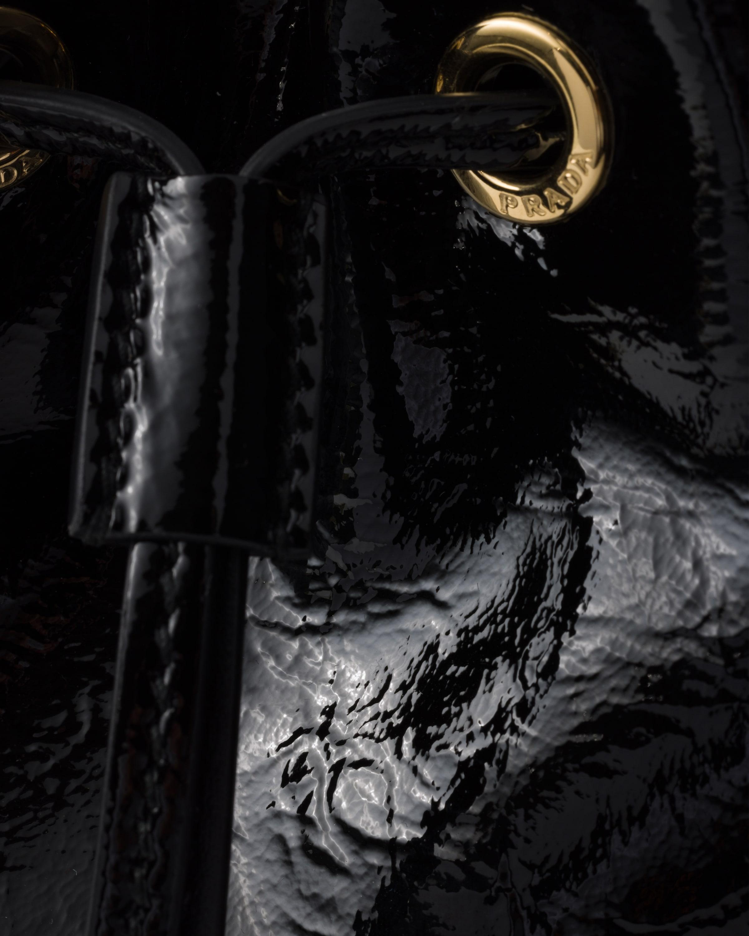Prada Duet Naplak Patent Leather Bucket Bag in Black | Lyst