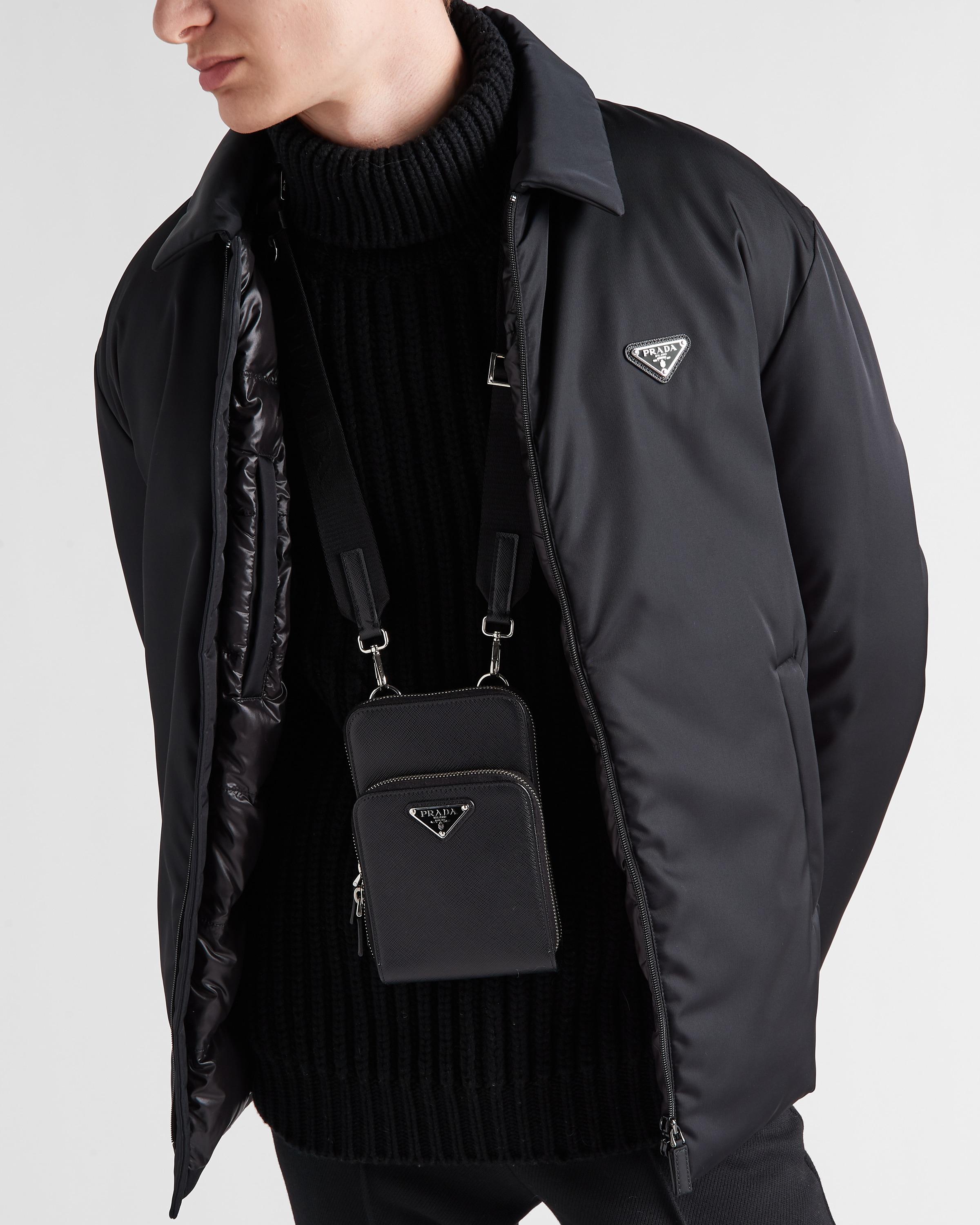 Prada Re-Nylon Cropped Down Jacket in Black for Men | Lyst