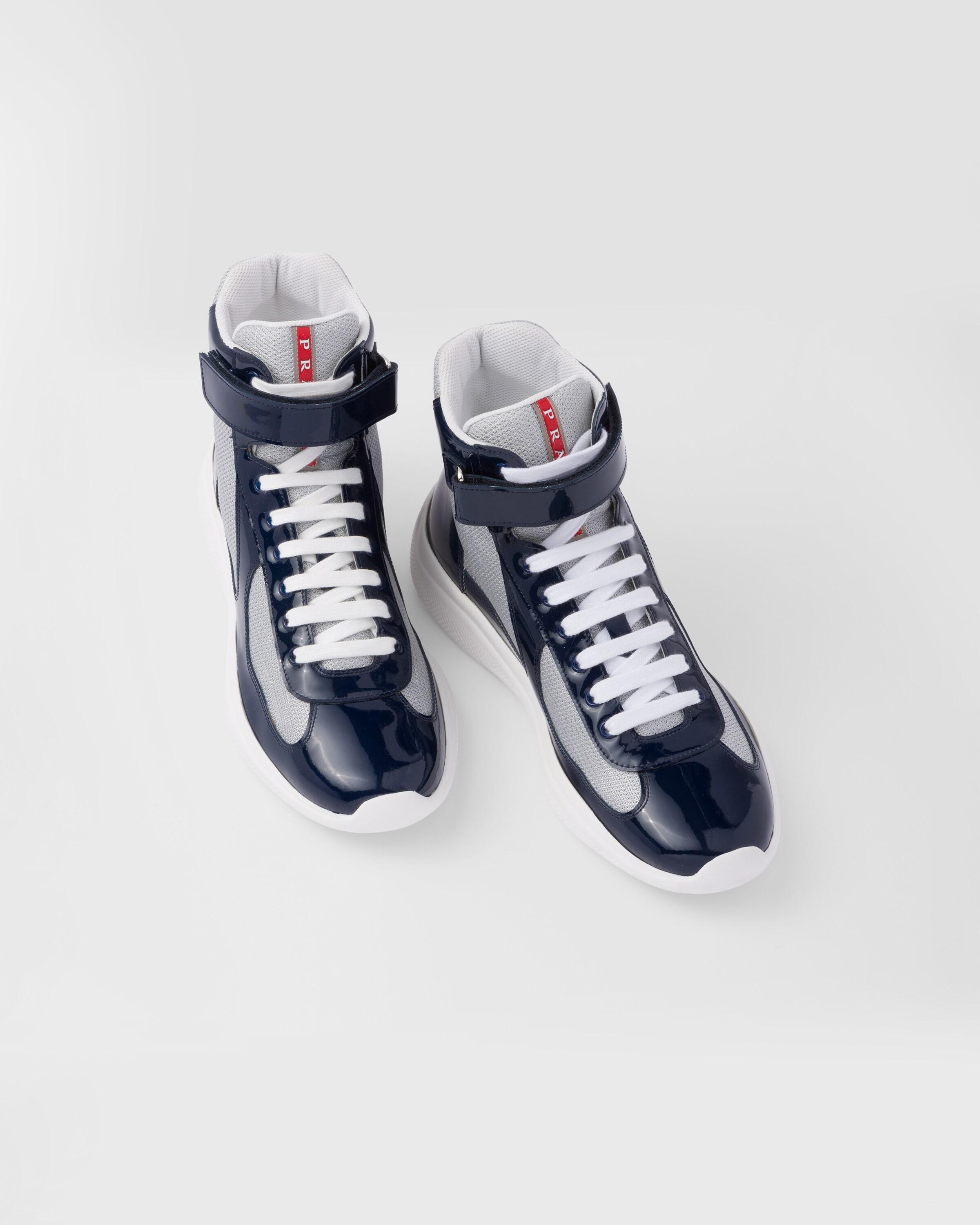 Prada America's Cup High-top Sneakers in Blue for Men | Lyst