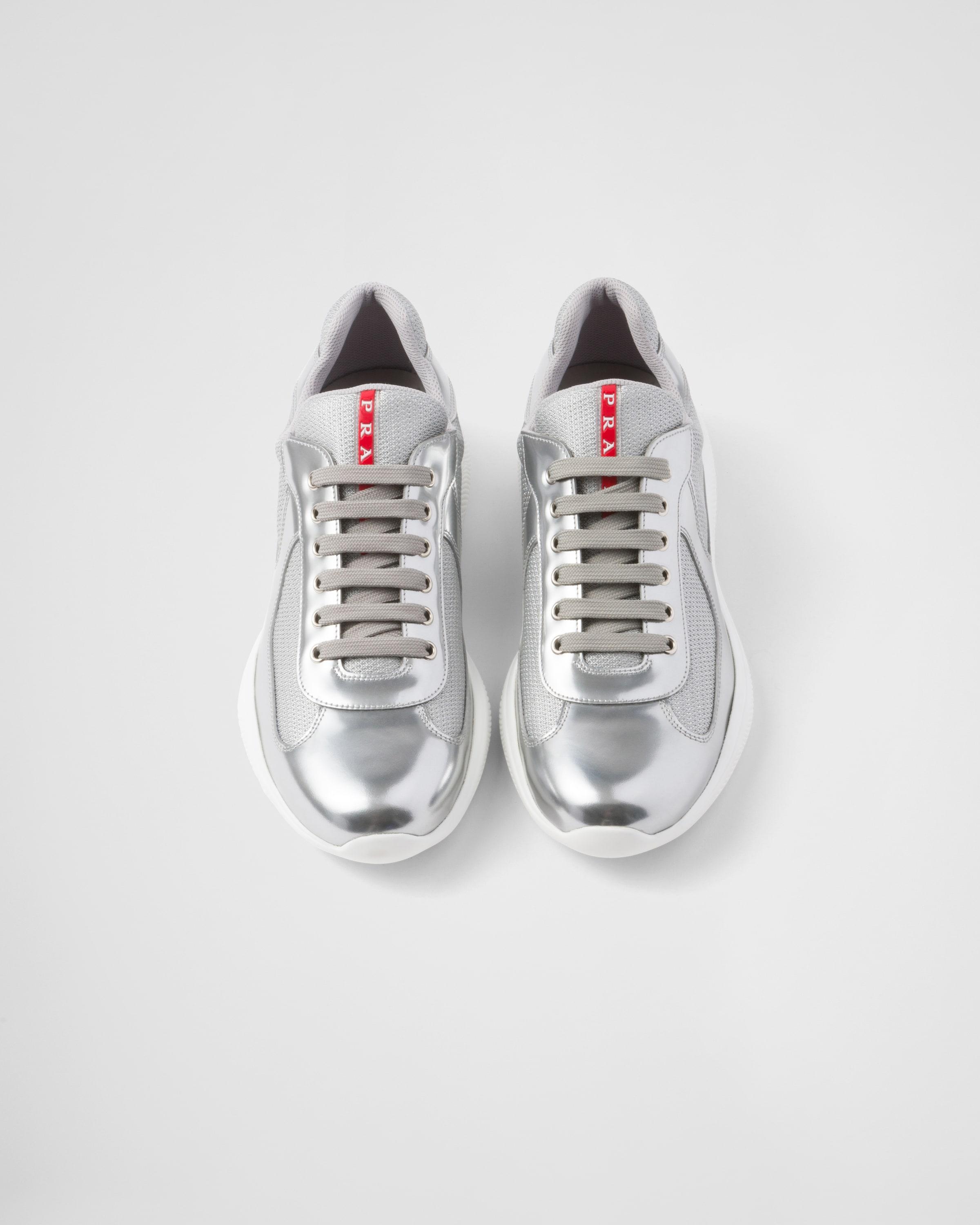 Prada America s Cup Metallic Leather And Bike Fabric Sneakers in White for Men Lyst UK