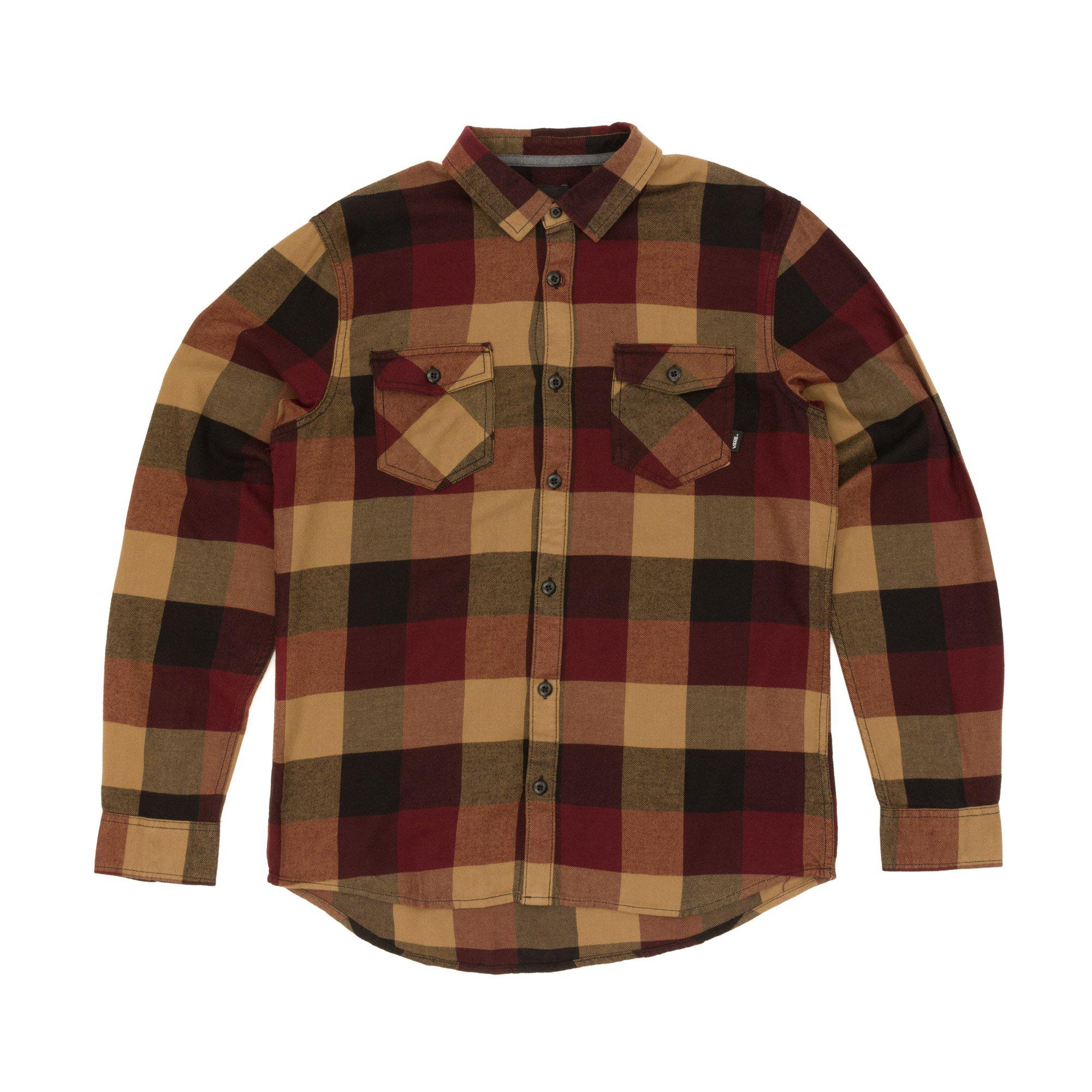 Vans Box Flannel Shirt in Burgundy (Brown) for Men - Lyst