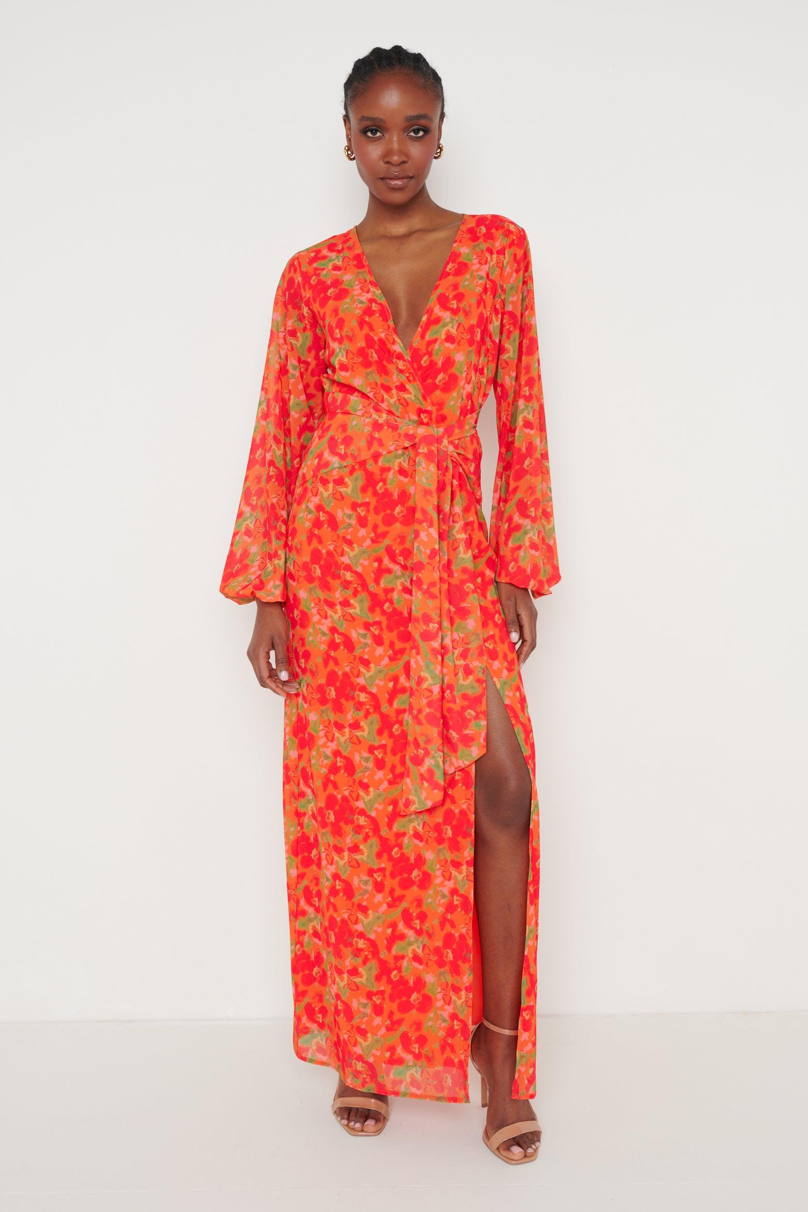 Zara red top jacquard dress