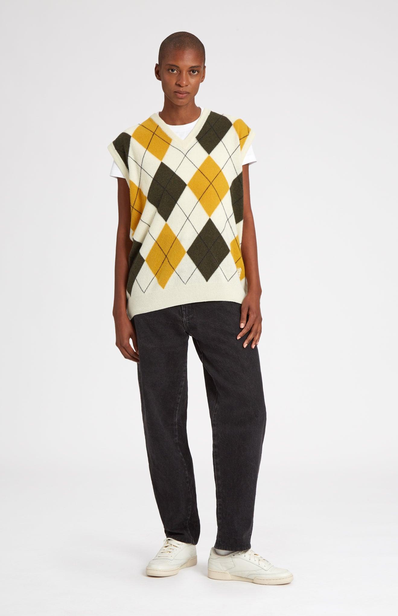 Pringle of Scotland Unisex Allover Argyle Heritage Golf Sleeveless Jumper  in White | Lyst