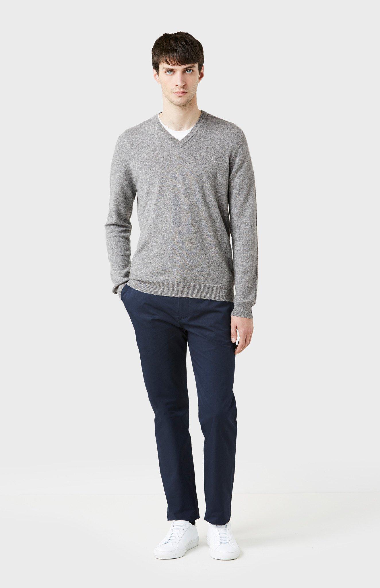 Pringle of Scotland Classic Cashmere Jumper In Grey in Grey for Men - Lyst