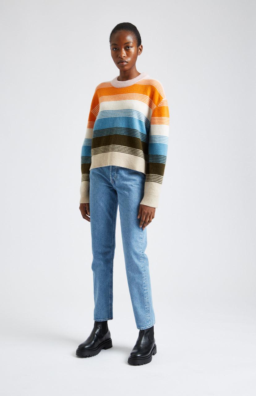Pringle of Scotland Brushed Lambswool Jumper With Allover Stripe in Pink |  Lyst