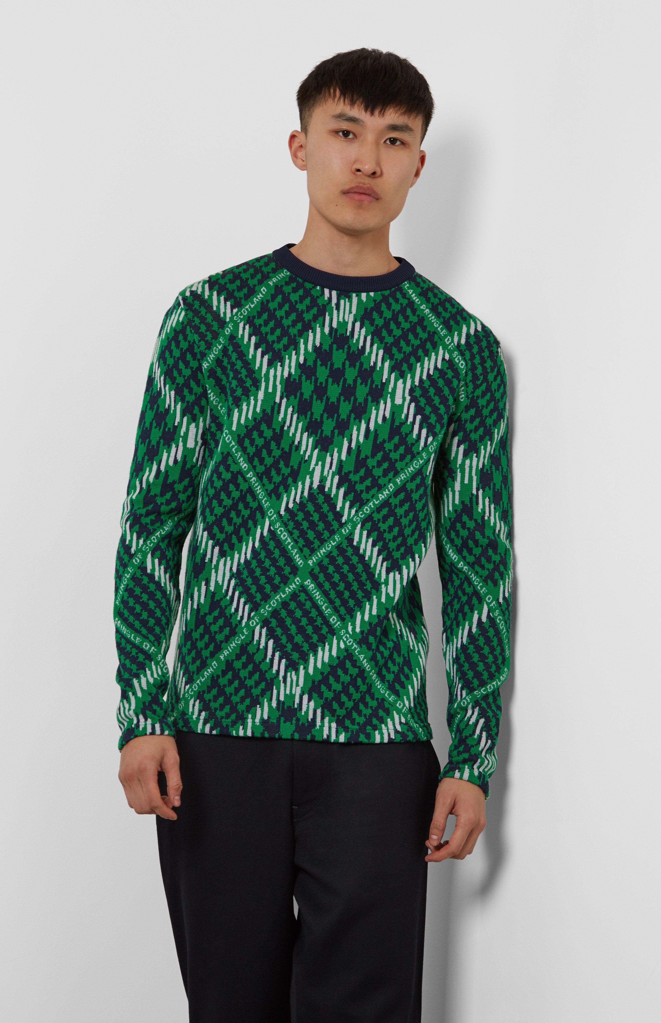 Pringle of Scotland Wool Argyle Check Jumper in Green for Men - Lyst