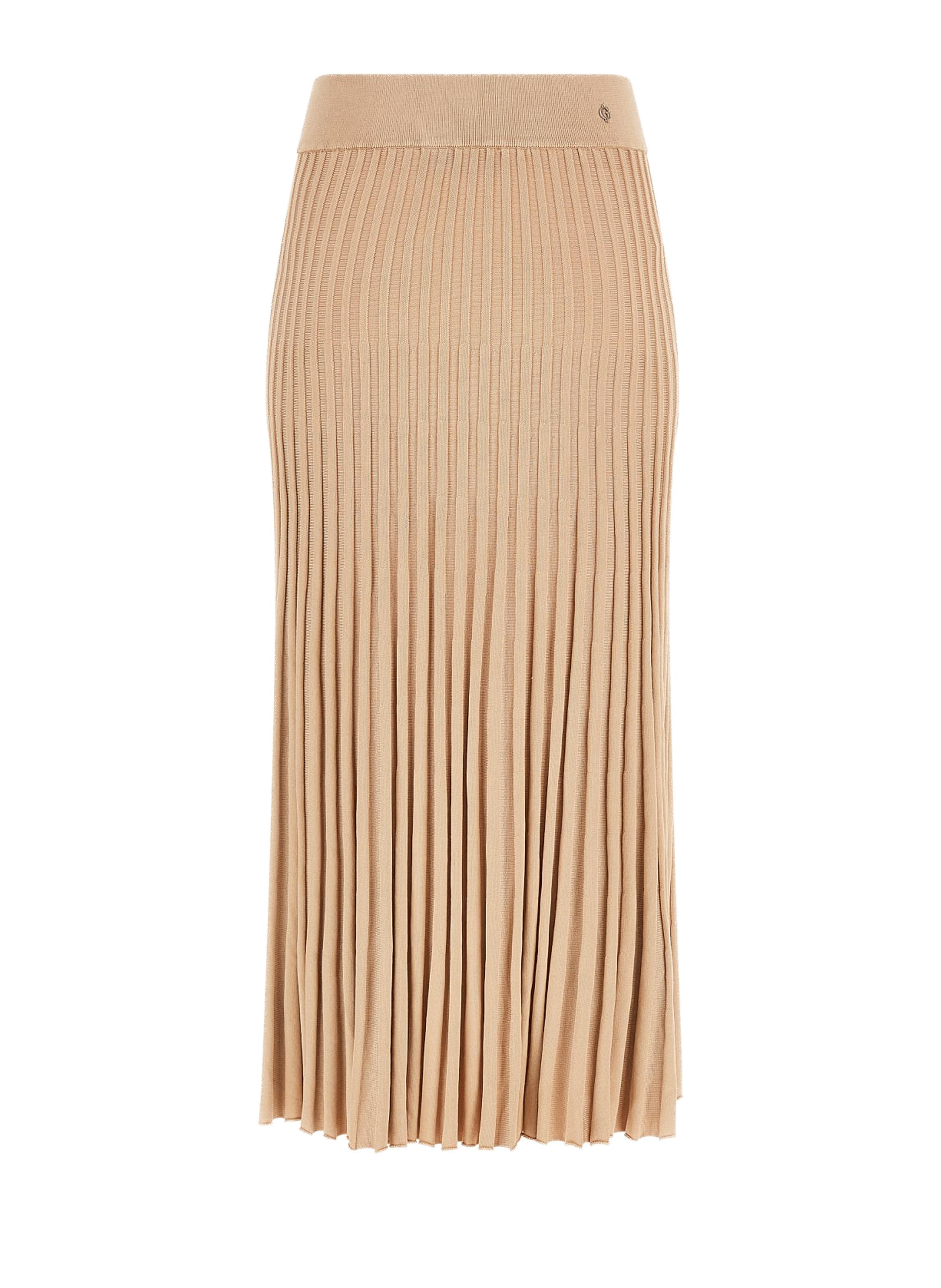 Jupe en maille plissee Guess en coloris Neutre Lyst