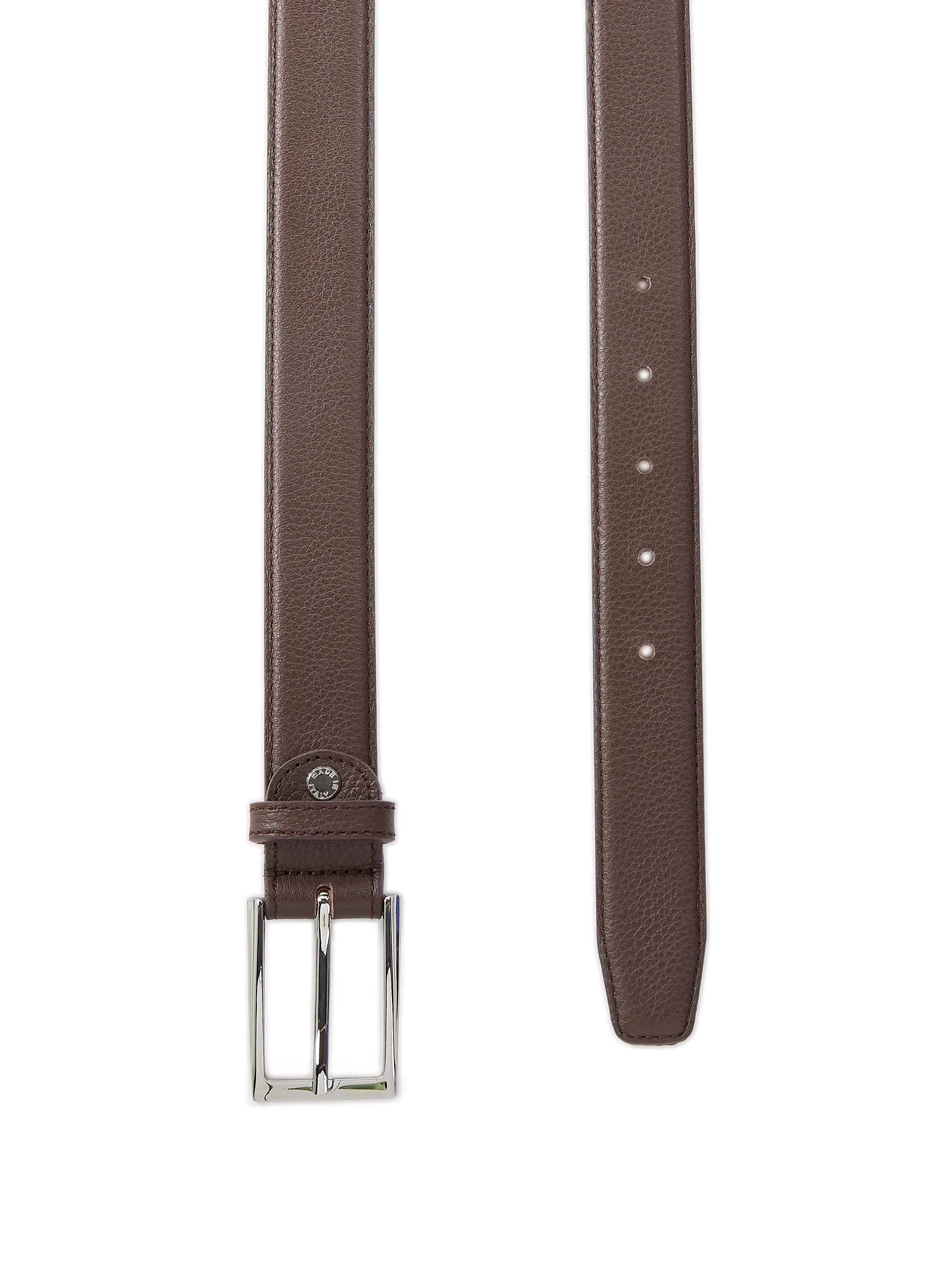 AU PRINTEMPS PARIS Grained Leather Belt in White for Men | Lyst UK