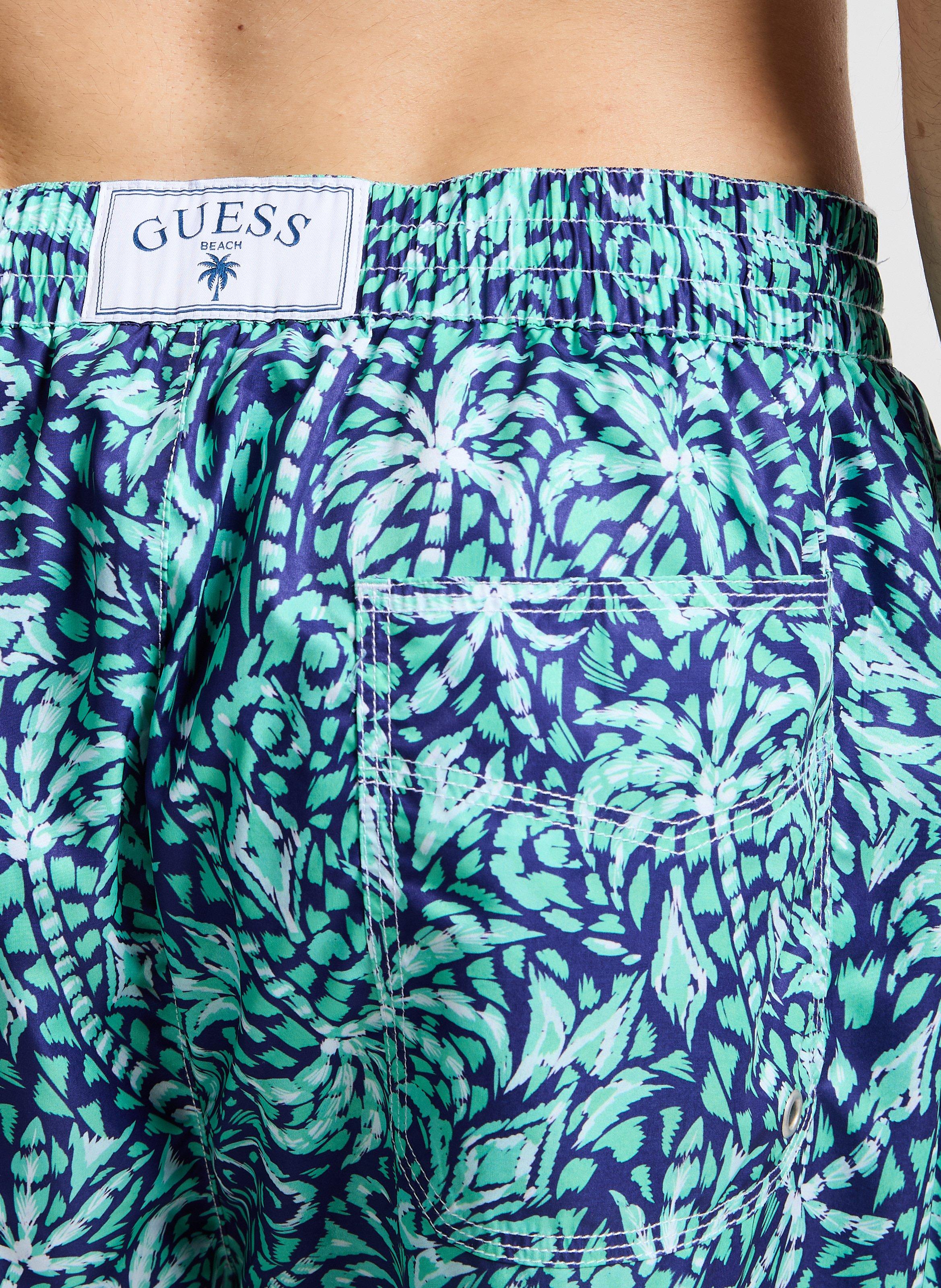 Short De Bain Guess - Coupe Jeans, Cordon De Serrage - 100% Polyester Résistant à L'eau - Pour La Plage, La Piscine