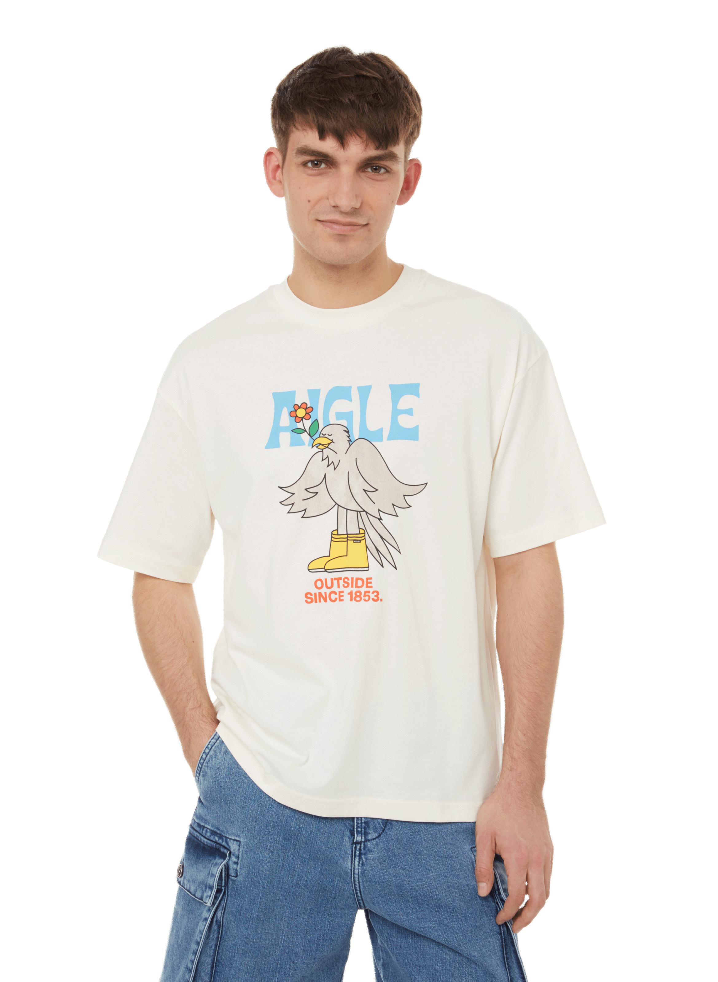 Aigle Printed T-shirt in White for Men | Lyst UK