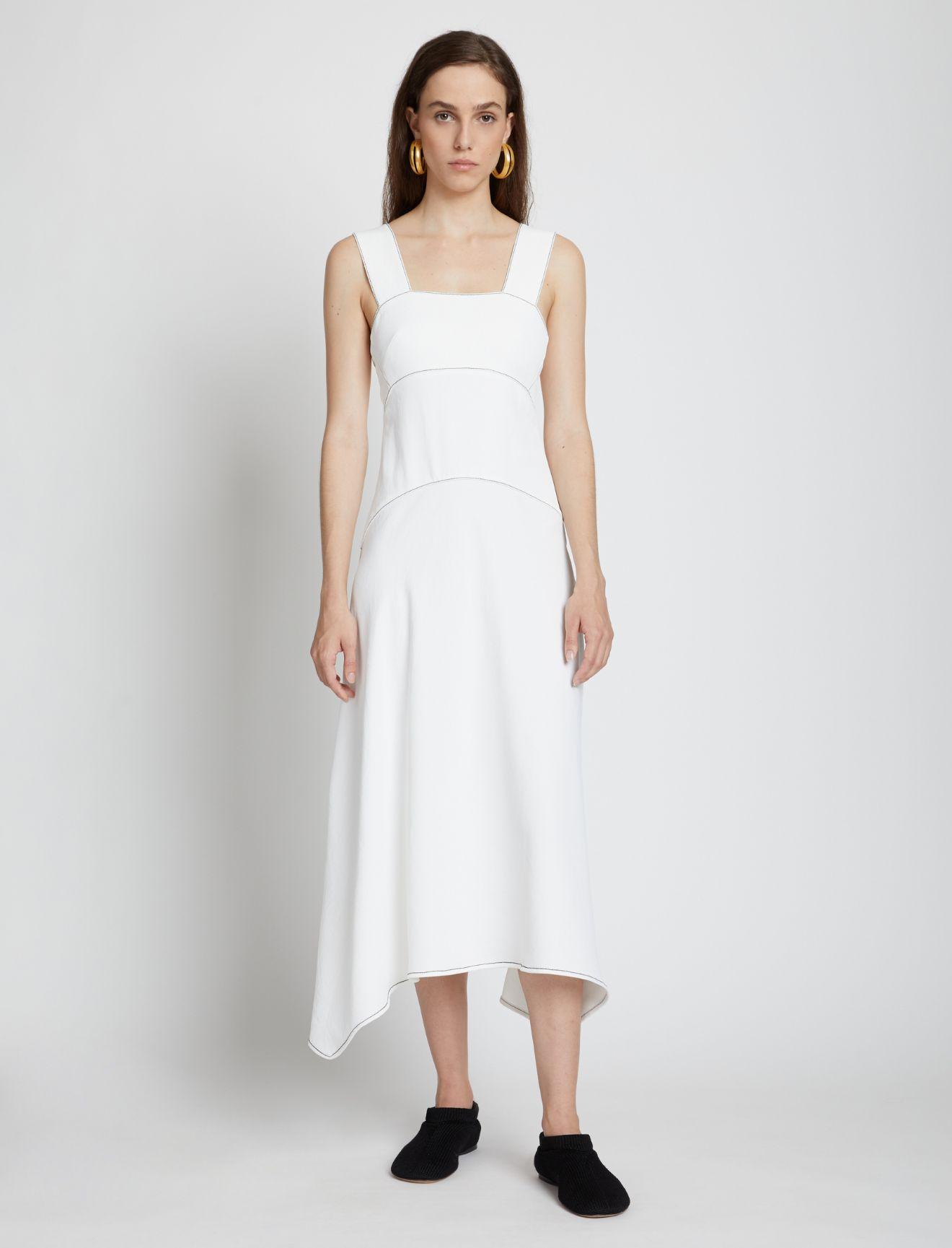 PROENZA SCHOULER WHITE LABEL Synthetic Rumpled Pique Dress in White - Lyst
