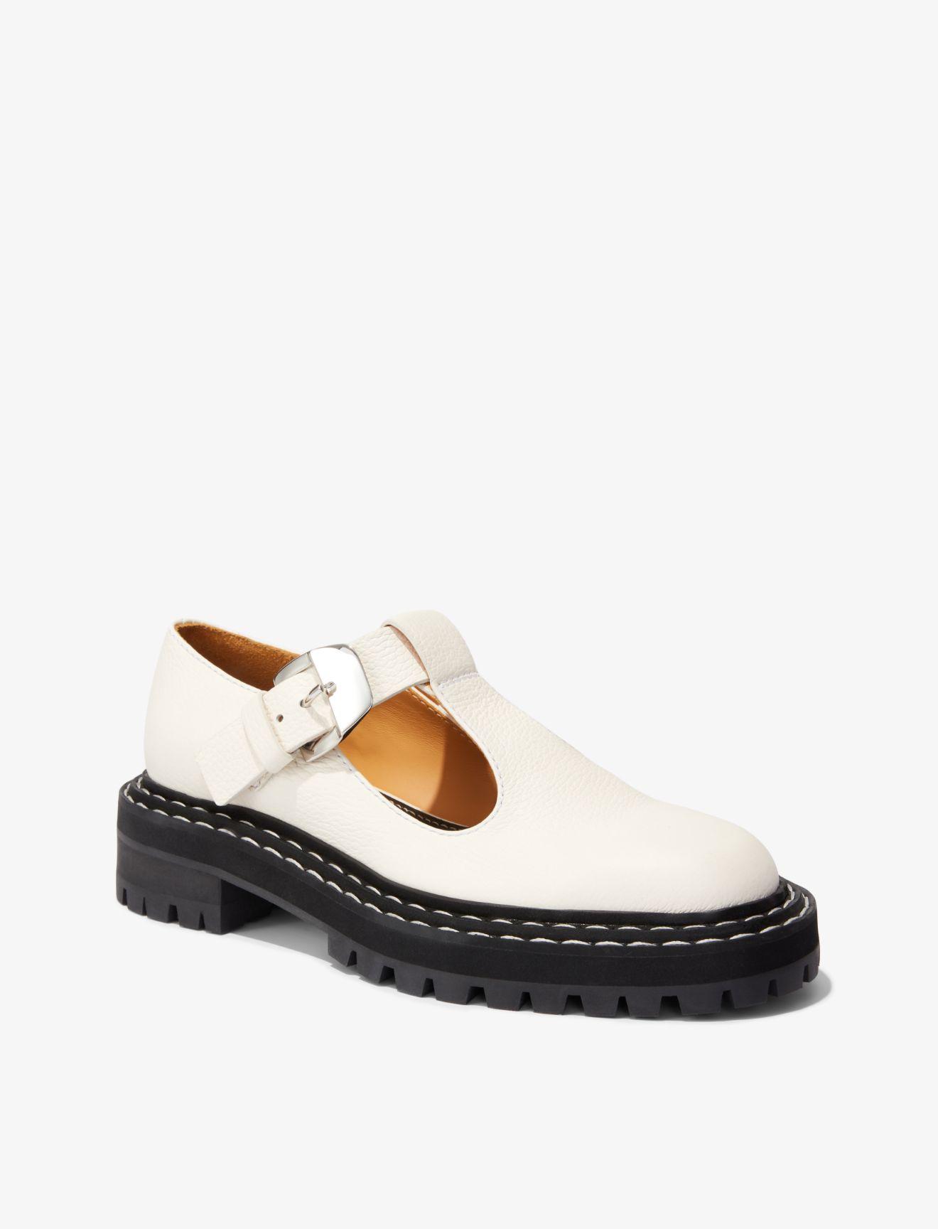 Proenza Schouler Leather Lug Sole Mary Janes in White - Lyst