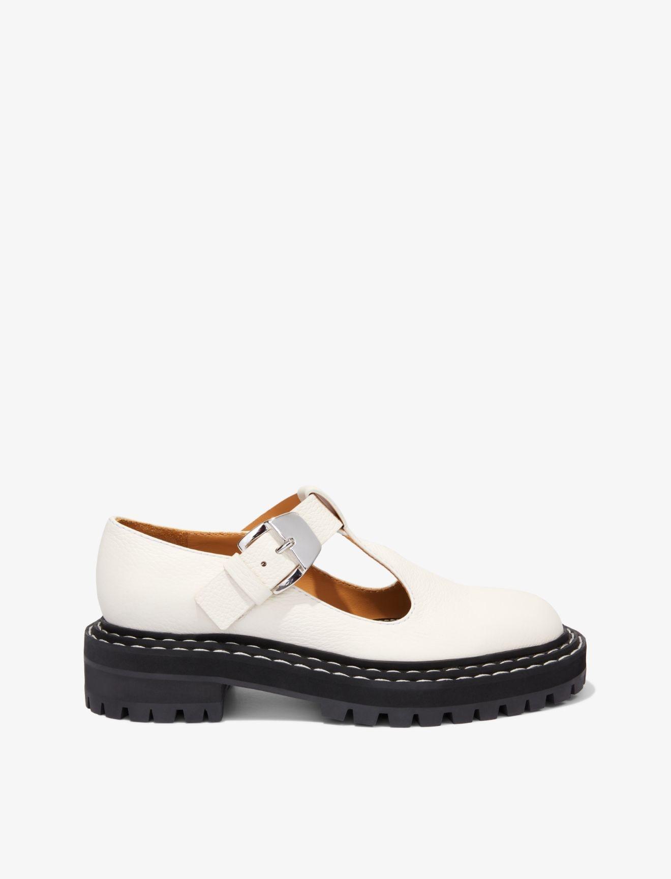 Proenza Schouler Leather Lug Sole Mary Janes in White - Lyst