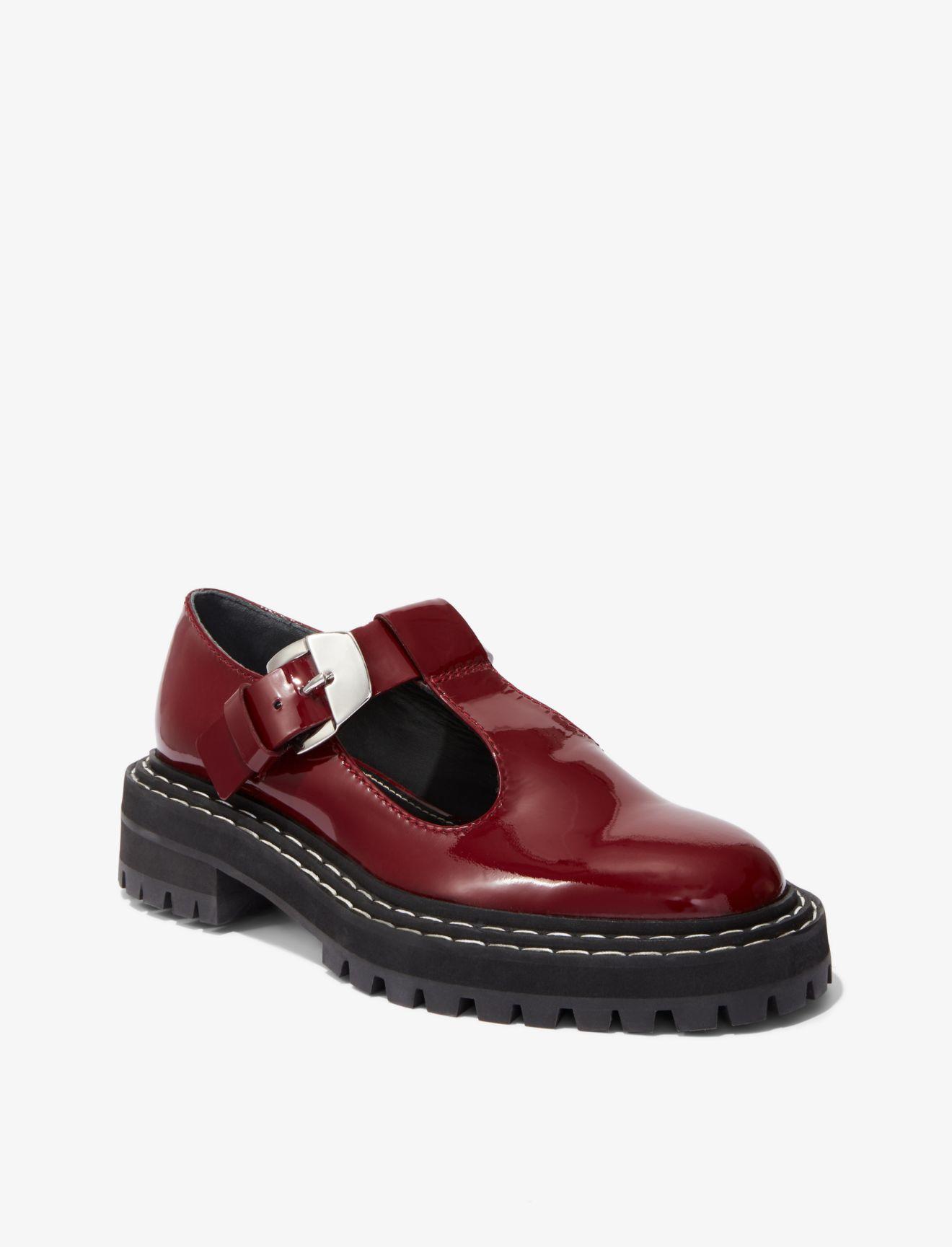 Proenza Schouler Patent Lug Sole Mary Janes in Bordeaux/Red (Red) - Lyst