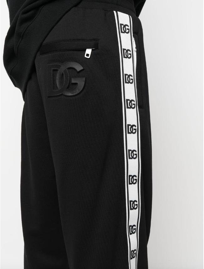 Dolce & Gabbana Cotton Logo-tape Track Pants in Black for Men | Lyst