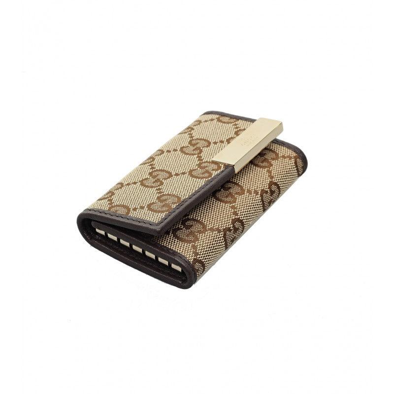 Gucci GG Marmont GG Supreme Canvas & Leather Keycase in Black