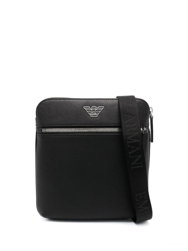 Emporio Armani Quilted logo-lettering Messenger Bag - Farfetch